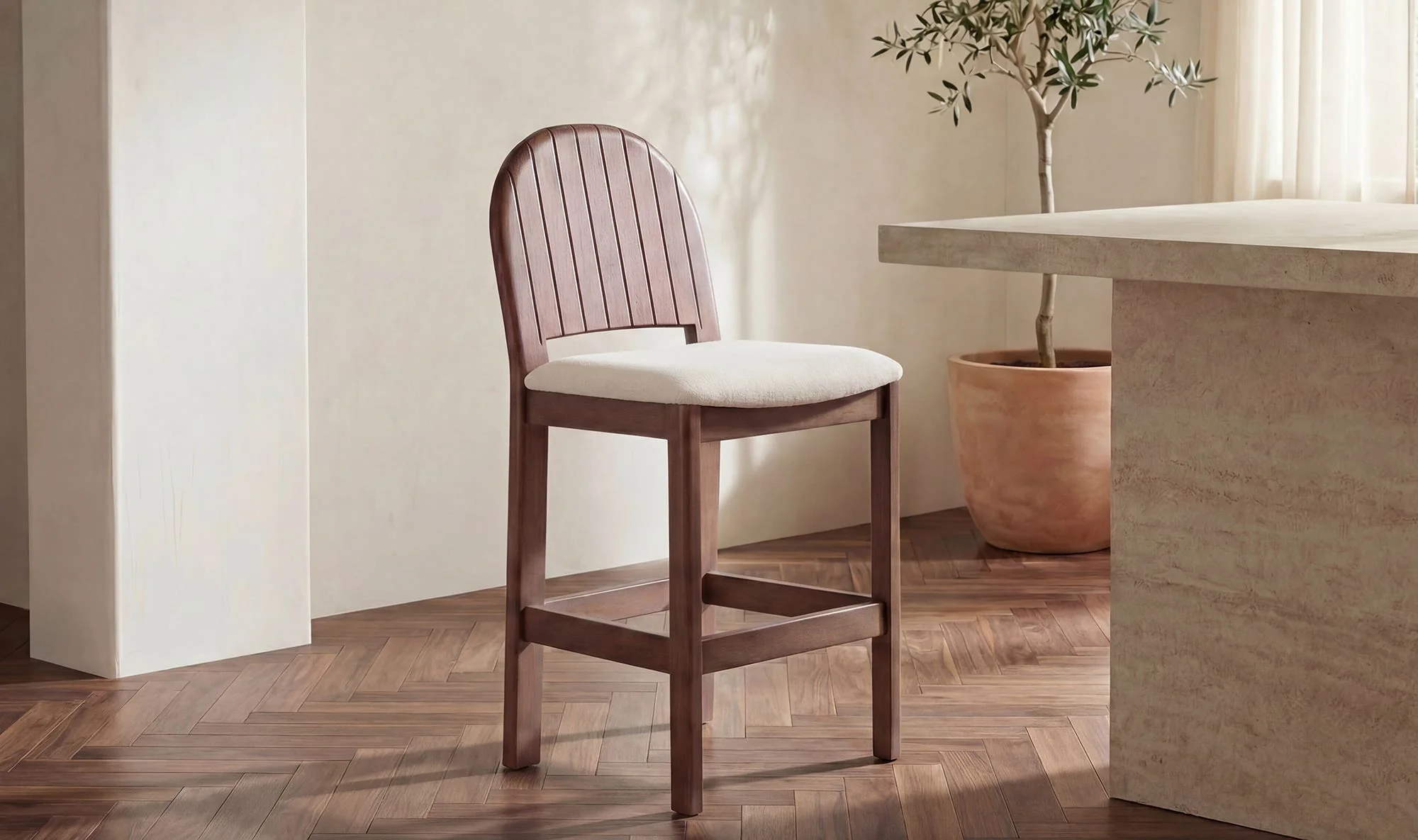 Moe's Home Emil Counter Stool Cream - Image 2