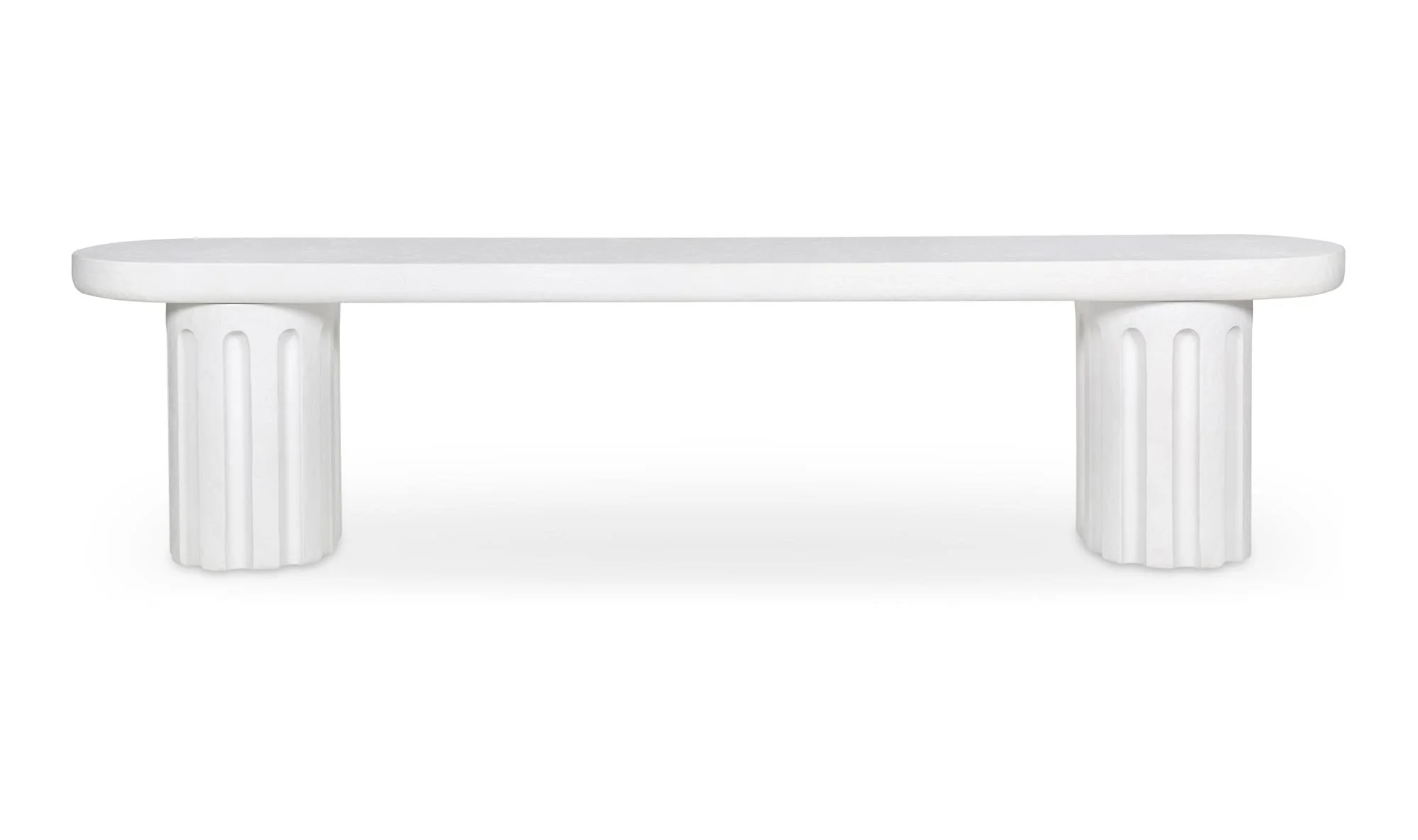 Moe's Home Eris Outdoor Dining Bench White