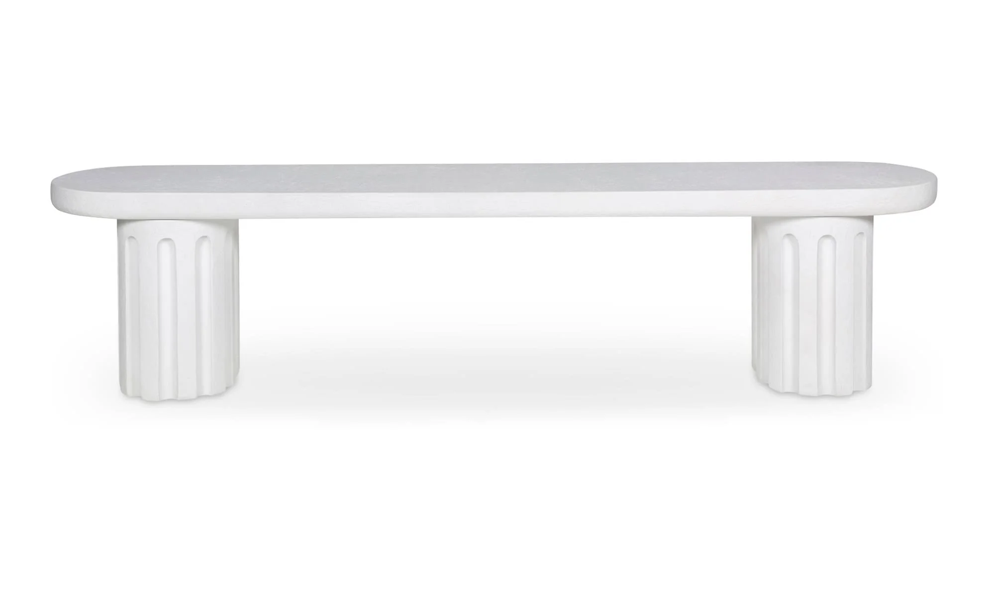 Moe's Home Eris Outdoor Dining Bench White - Image 4