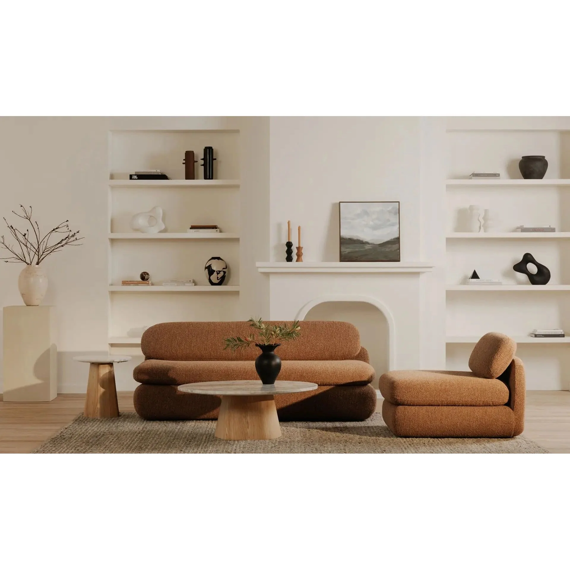 Moe's Home Collection Evelyn Ashen Gray Matrix Marble Accent Table - Image 2