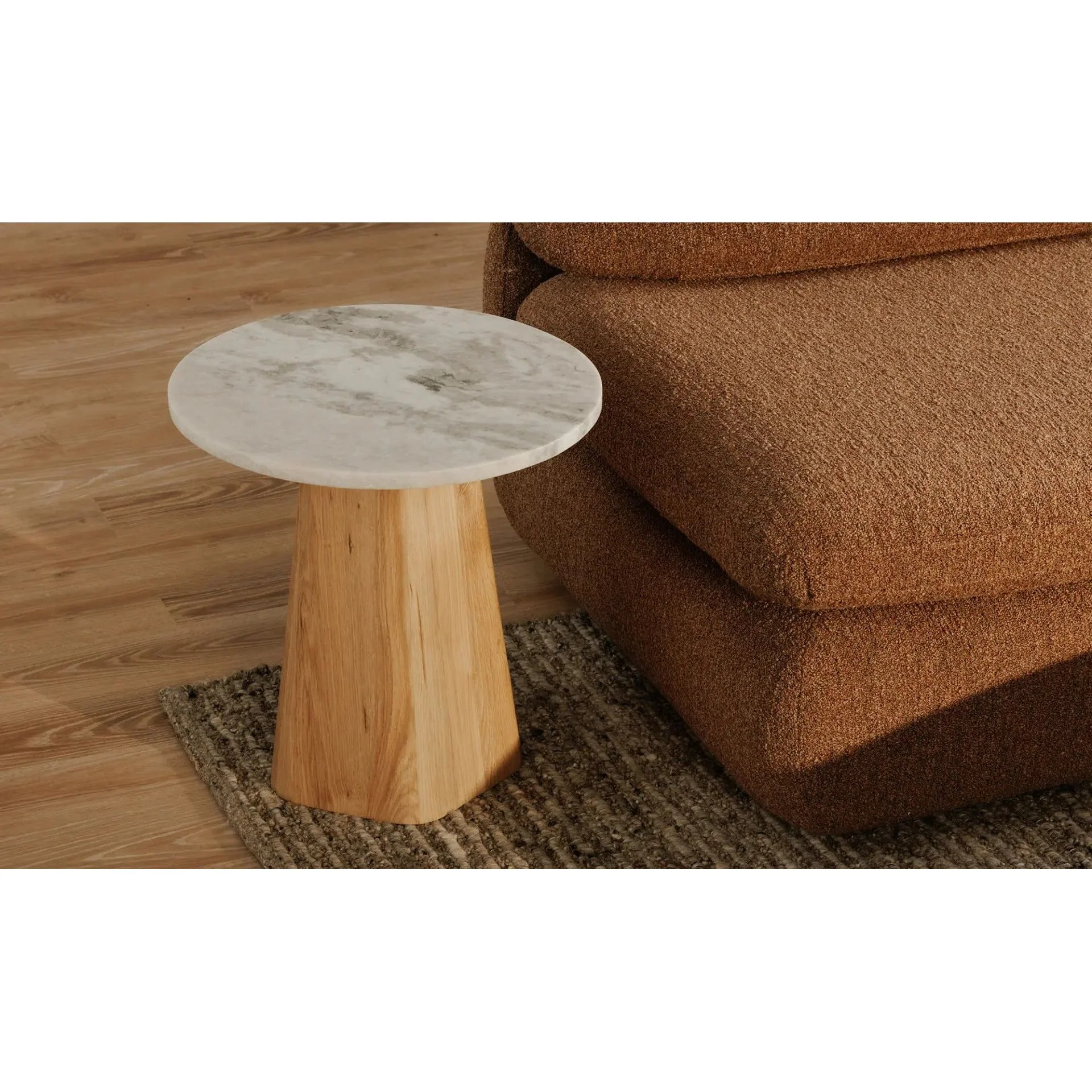 Moe's Home Collection Evelyn Ashen Gray Matrix Marble Accent Table - Image 3