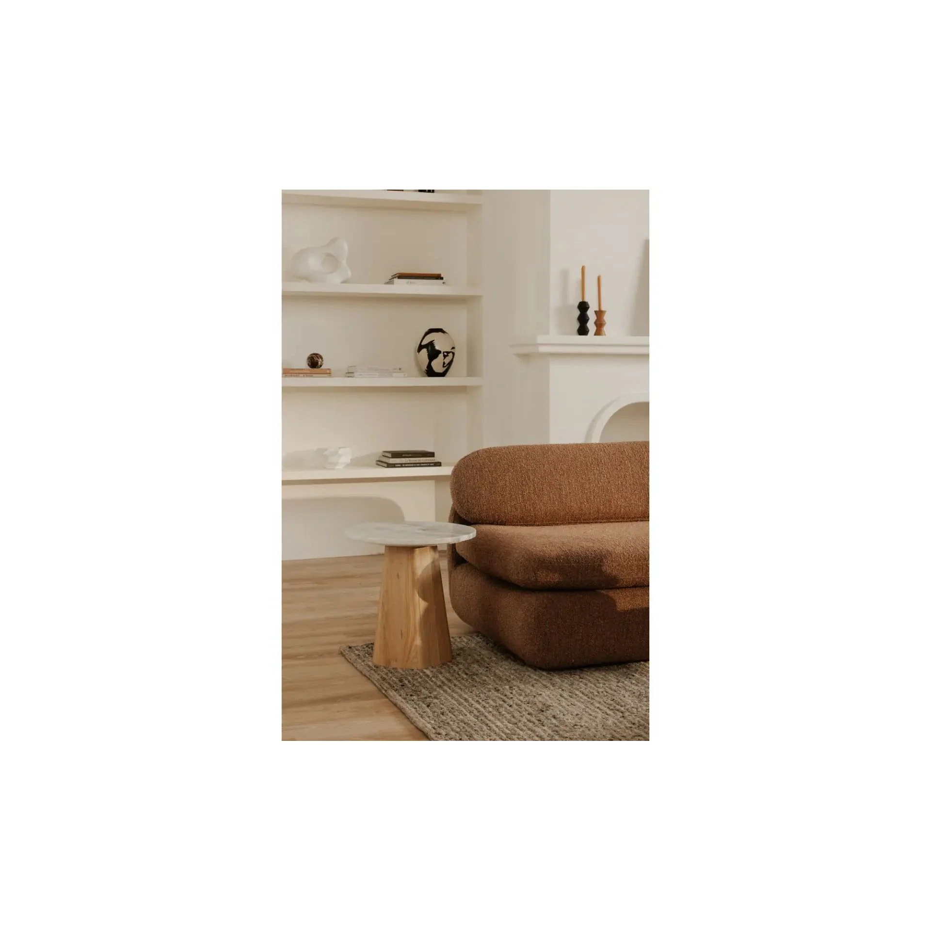 Moe's Home Collection Evelyn Ashen Gray Matrix Marble Accent Table - Image 4