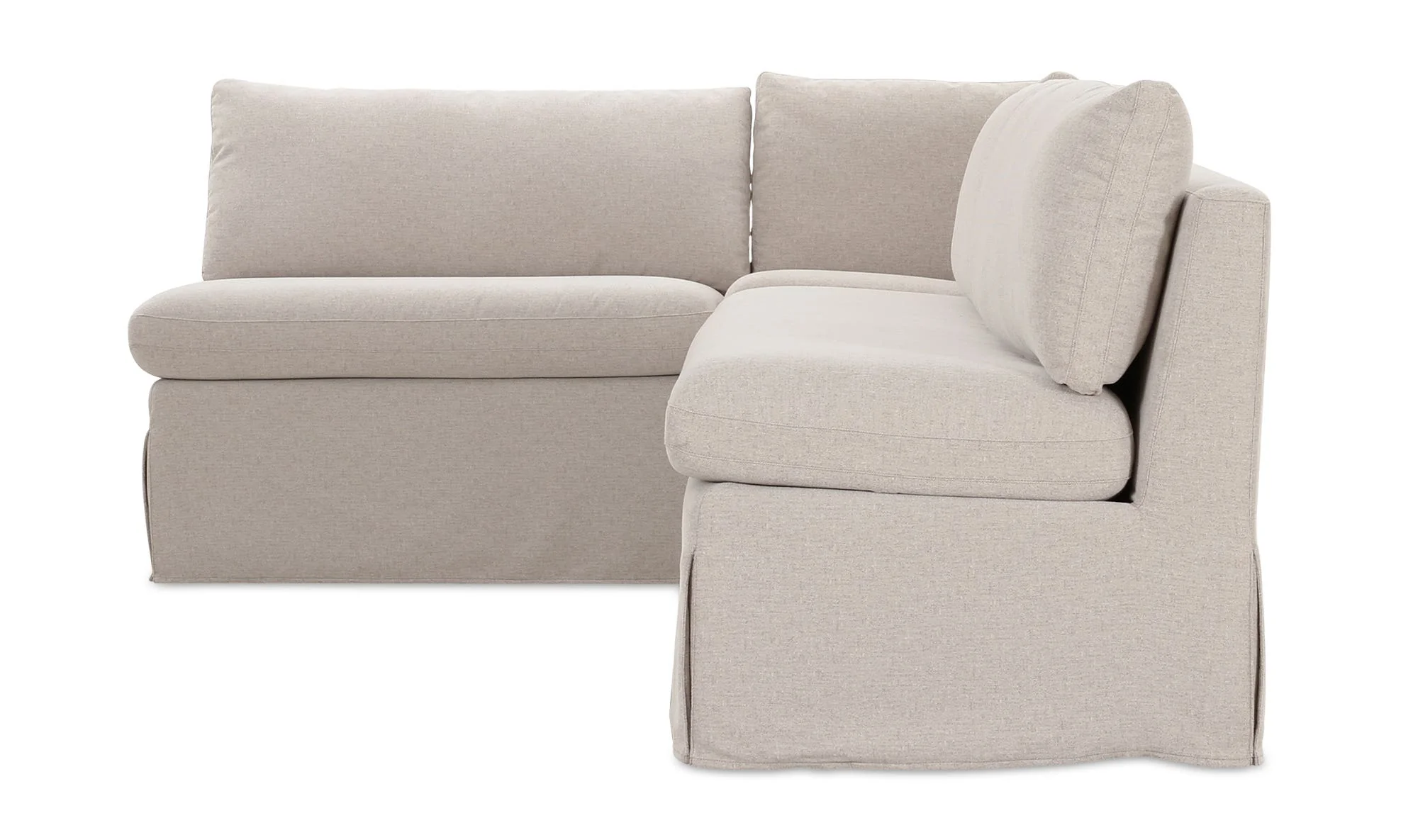 Moe's Home Fable Slipcover Dining Banquette L-Shape Beige 100.5 in. - Image 9