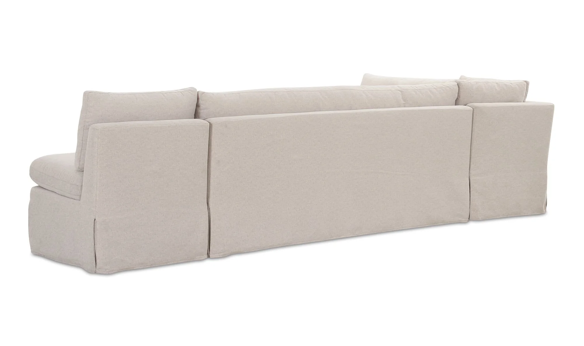 Moe's Home Fable Slipcover Dining Banquette L-Shape Beige 125.5 in. - Image 8