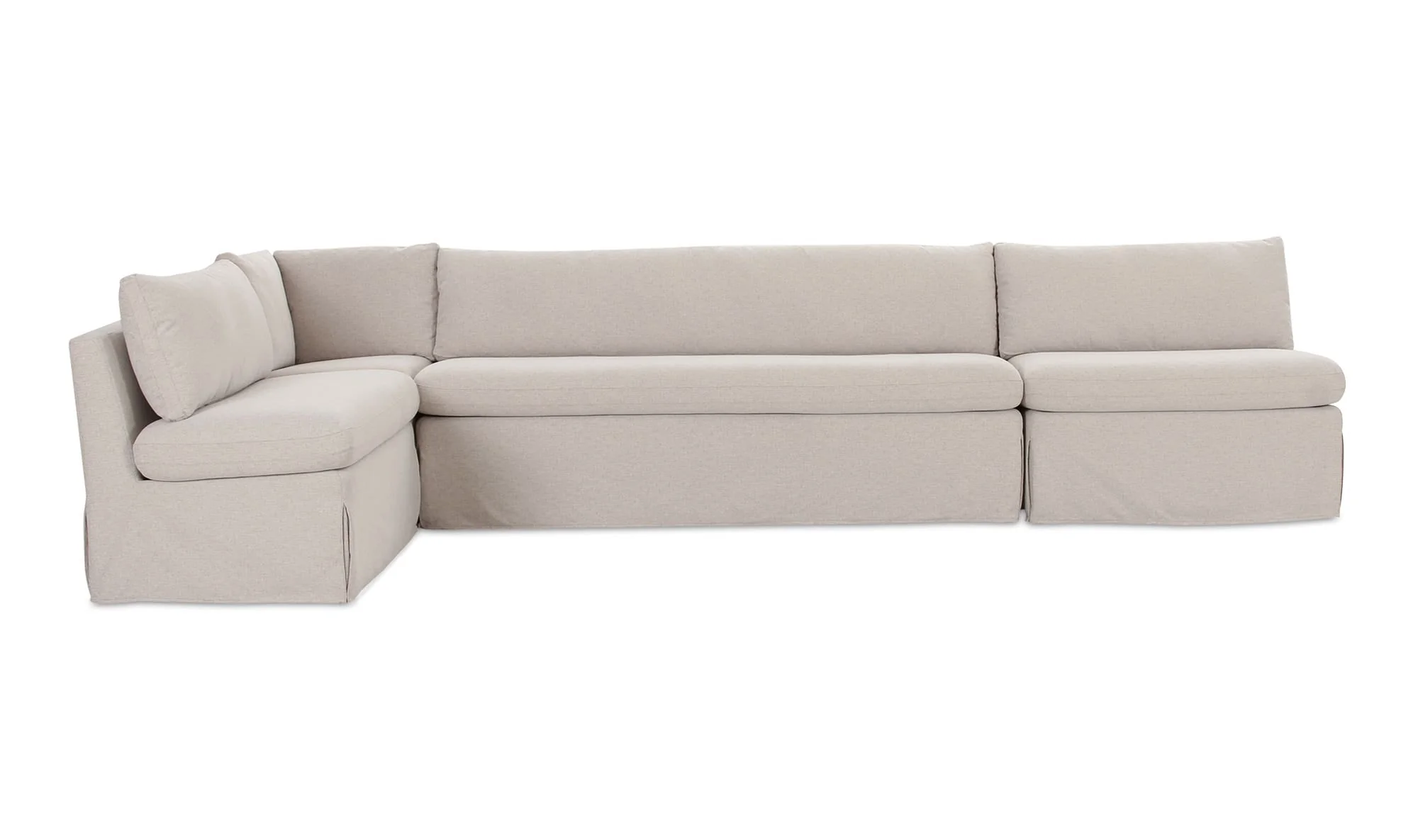 Moe's Home Fable Slipcover Dining Banquette L-Shape Beige 139.5 in.