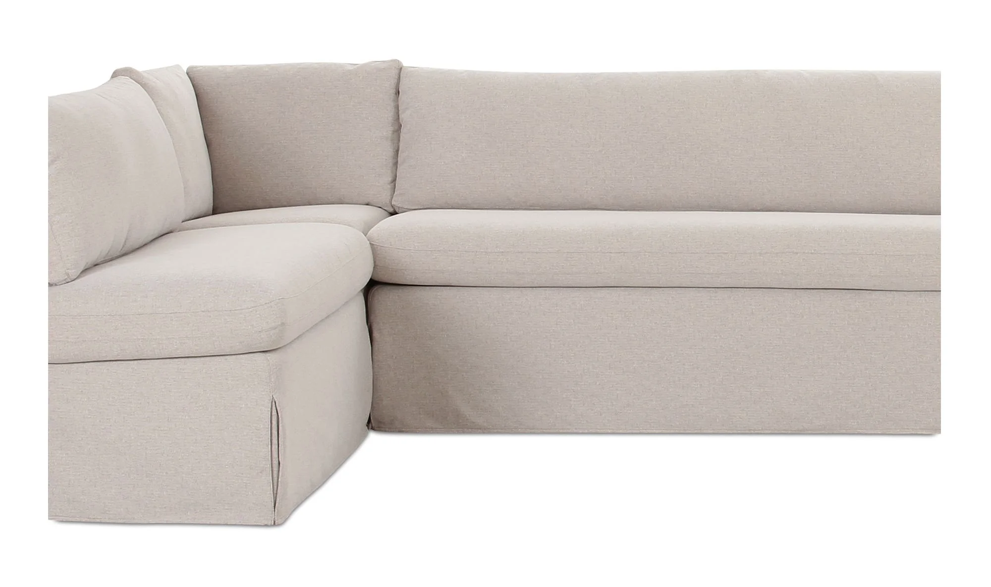 Moe's Home Fable Slipcover Dining Banquette L-Shape Beige 139.5 in. - Image 6