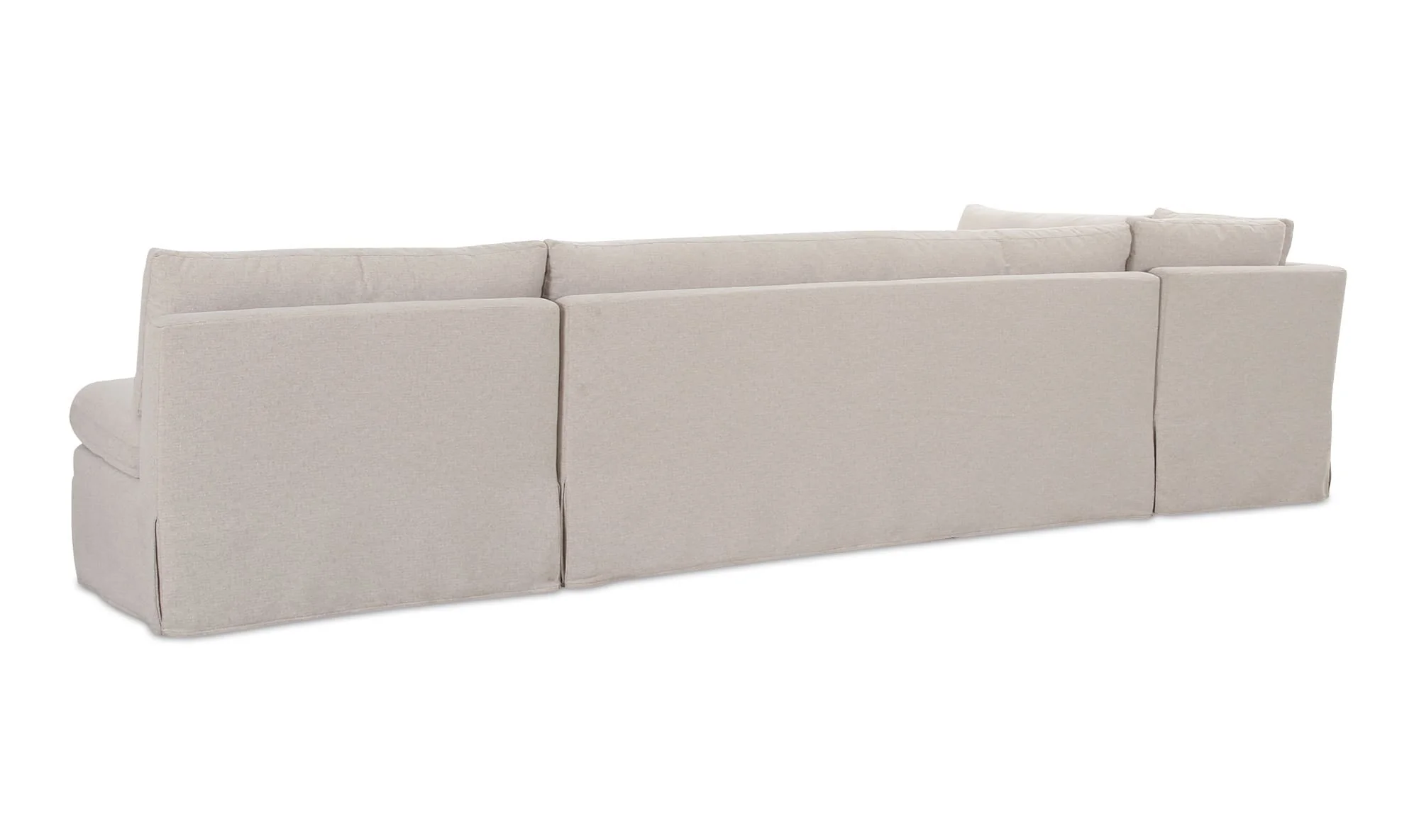 Moe's Home Fable Slipcover Dining Banquette L-Shape Beige 139.5 in. - Image 8