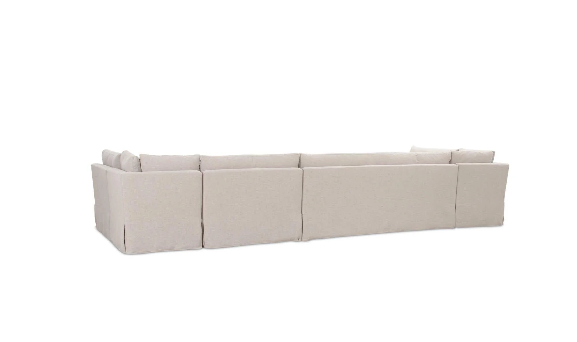 Moe's Home Fable Slipcover Dining Banquette U-Shape Beige 168 in. - Image 5