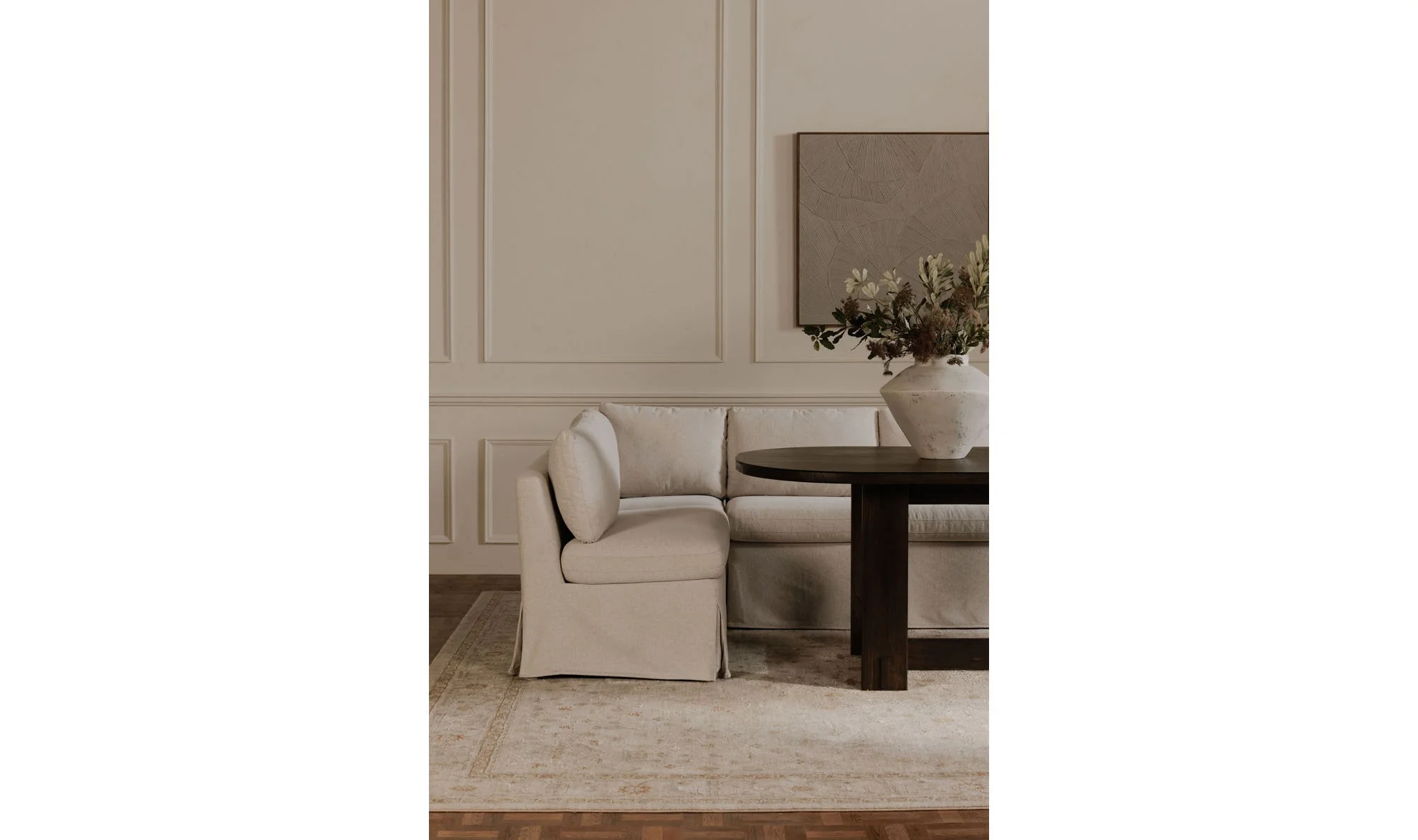 Moe's Home Fable Slipcover Dining Slipper Chair Beige - Image 3