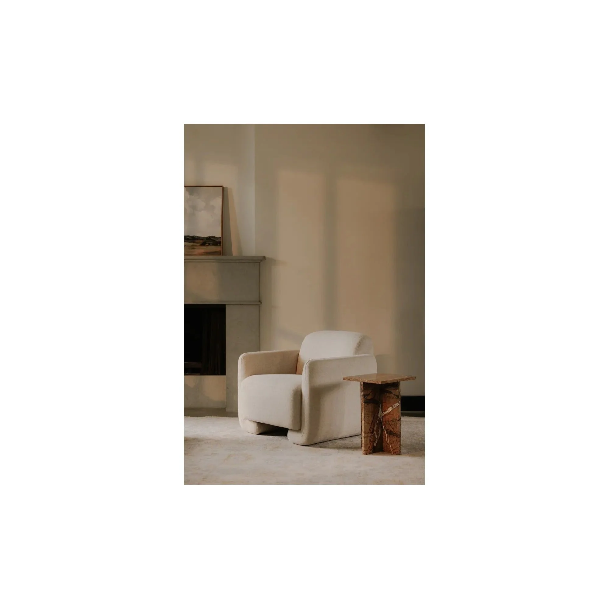 Moe's Home Collection Fallon Flecked Ivory Accent Chair - Image 2