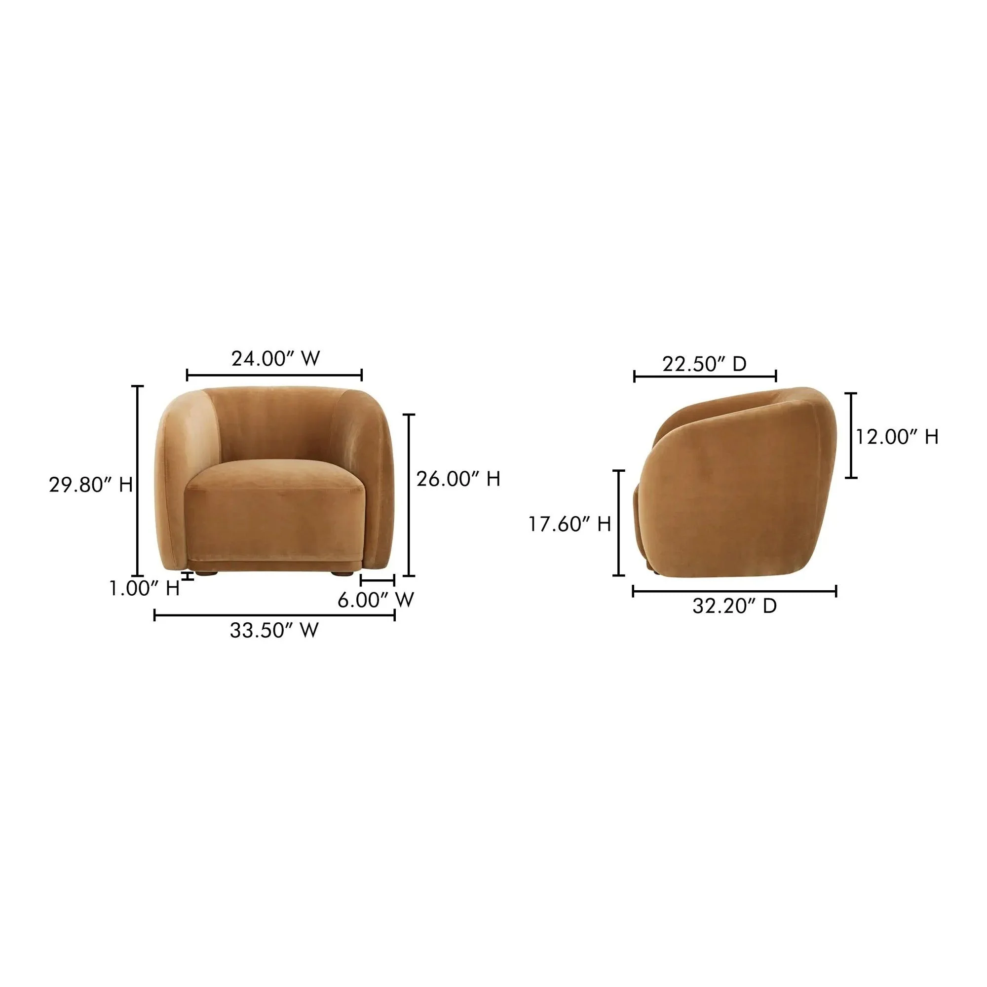 Moe's Home Collection Faye Tan Faux Mohair Accent Chair - Image 9