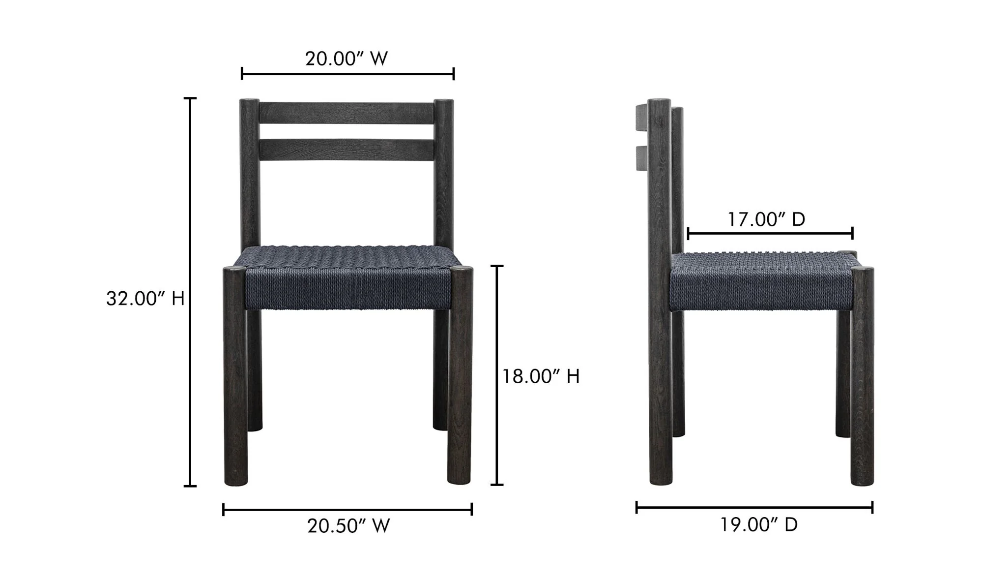 Moe's Home Finn Dining Chair Black–Set Of Two - Image 12