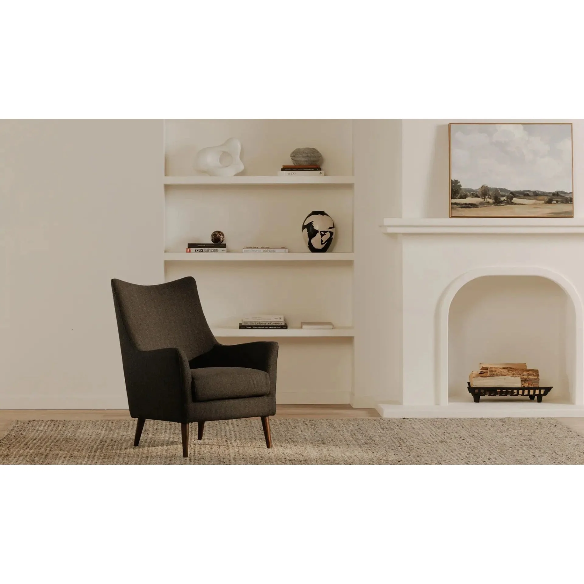 Moe's Home Collection Fisher Charcoal Armchair