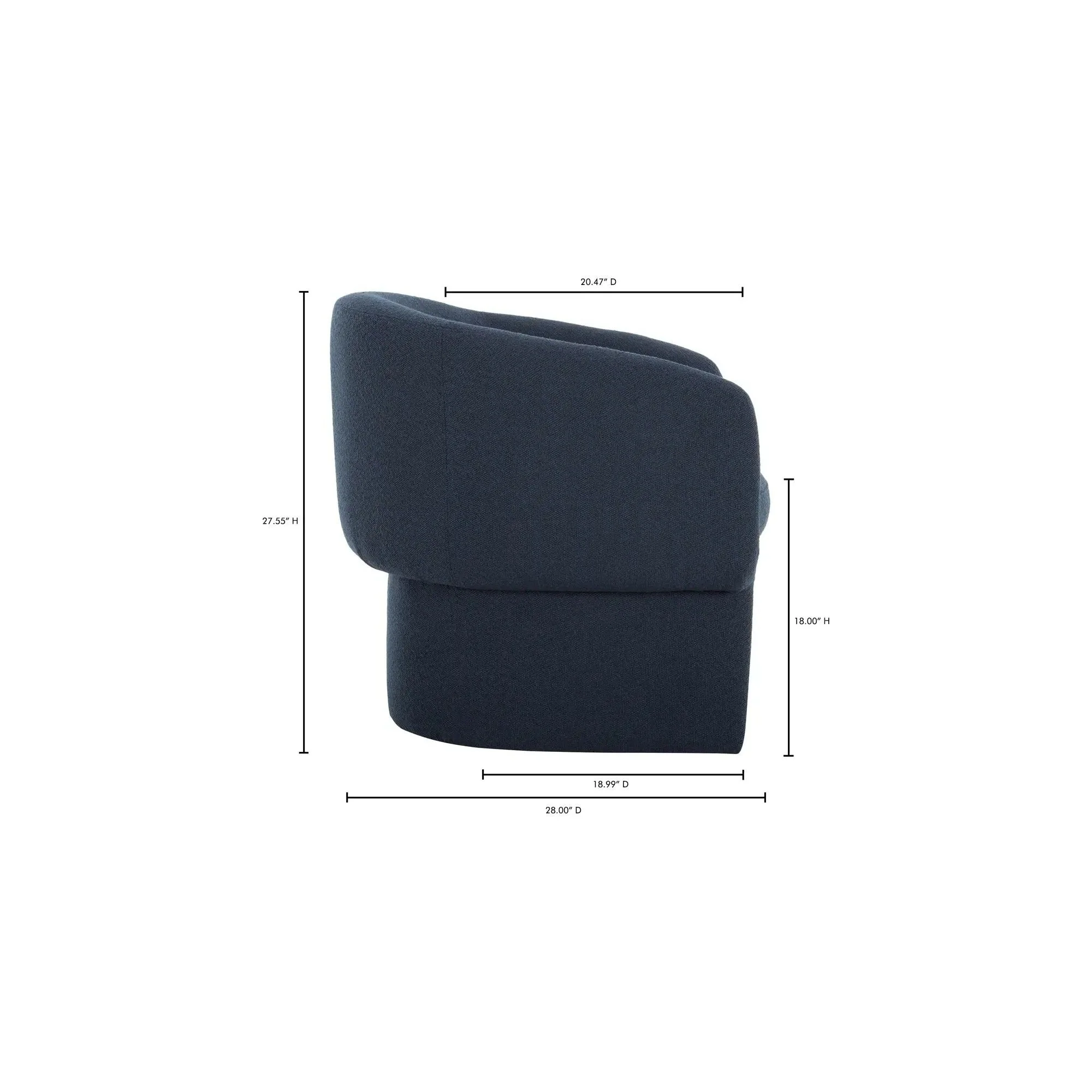 Moe's Home Collection Franco Dark Indigo Chair - Image 11