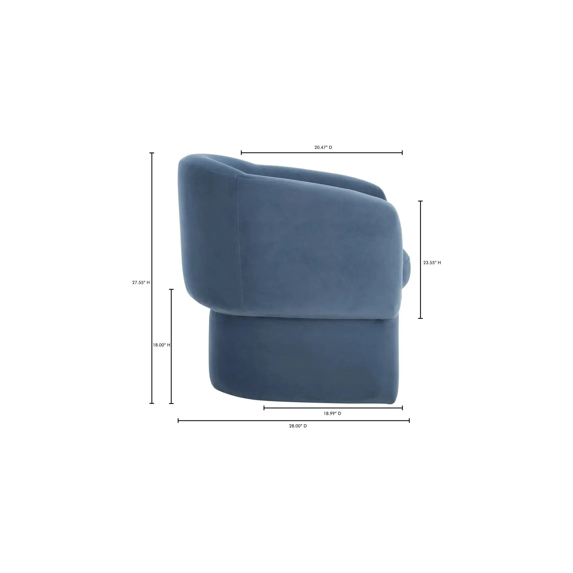 Moe's Home Collection Franco Dusted Blue Chair - Image 9