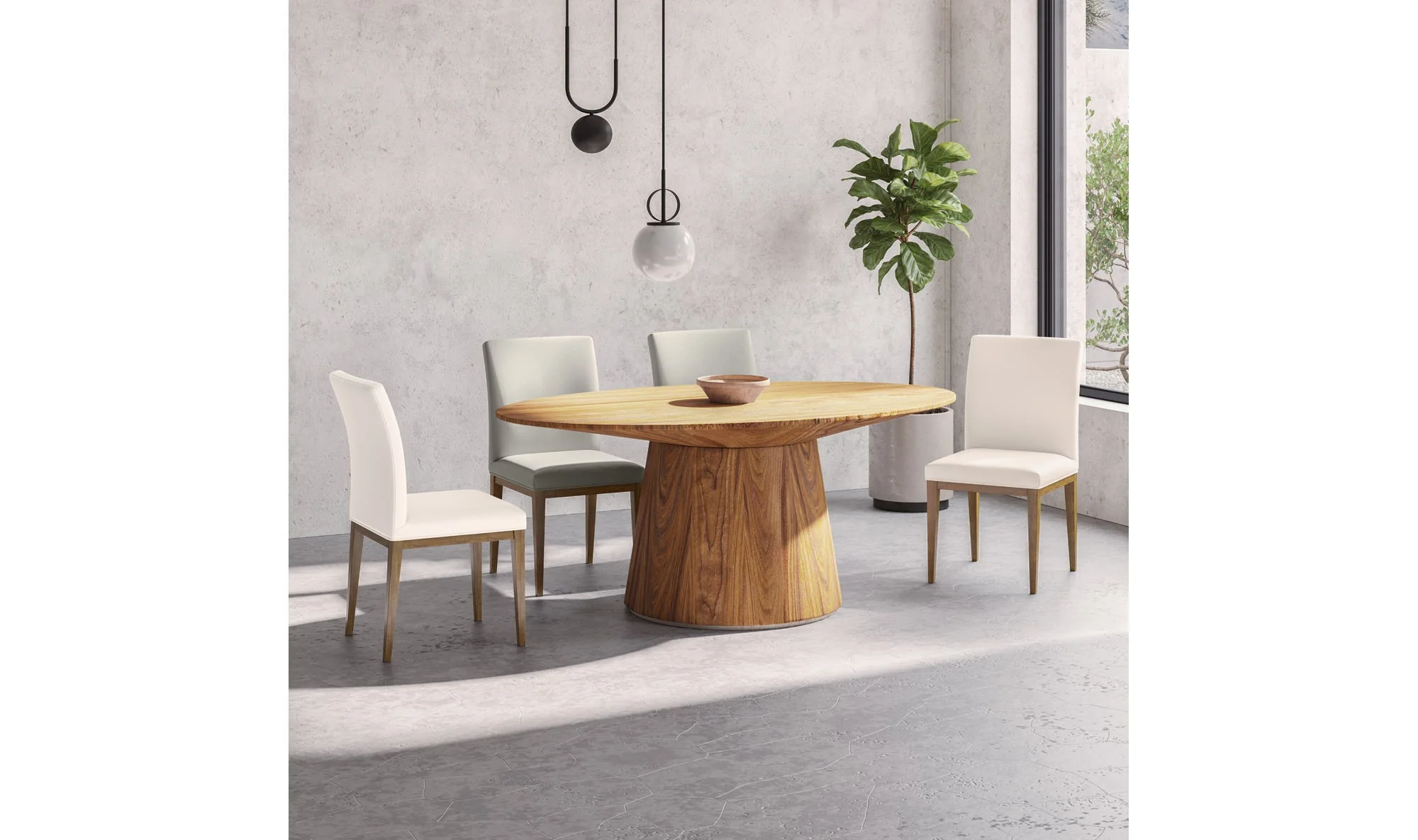 Moe's Home Frankie Dining Chair Grey - Set Of Two - Image 2