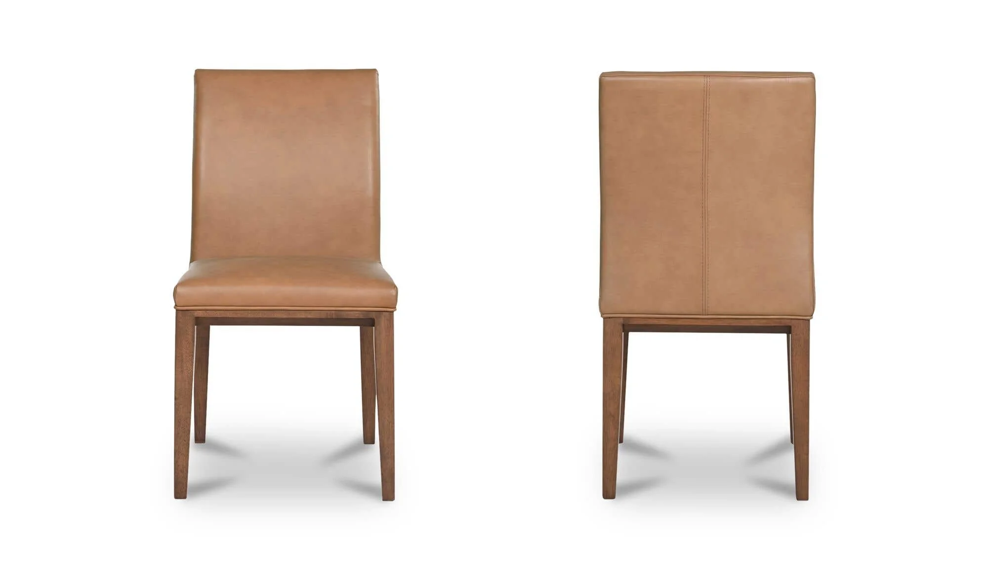 Moe's Home Frankie Dining Chair Tan Leather-Set Of Two - Image 3