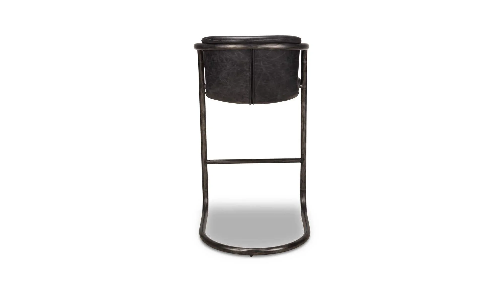 Moe's Home Freeman Barstool Onyx Black Leather - Set Of Two - Image 5