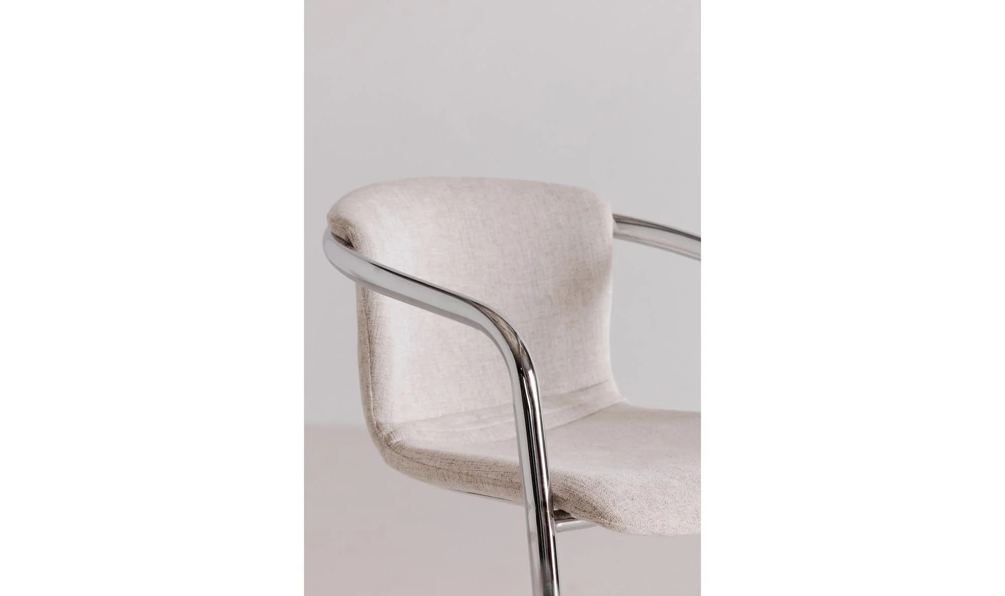 Moe's Home Freeman Chrome Frame Counter Stool Blended Cream - Set Of Two - Image 3
