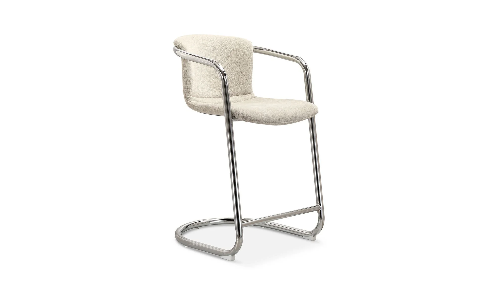 Moe's Home Freeman Chrome Frame Counter Stool Blended Cream - Set Of Two - Image 5