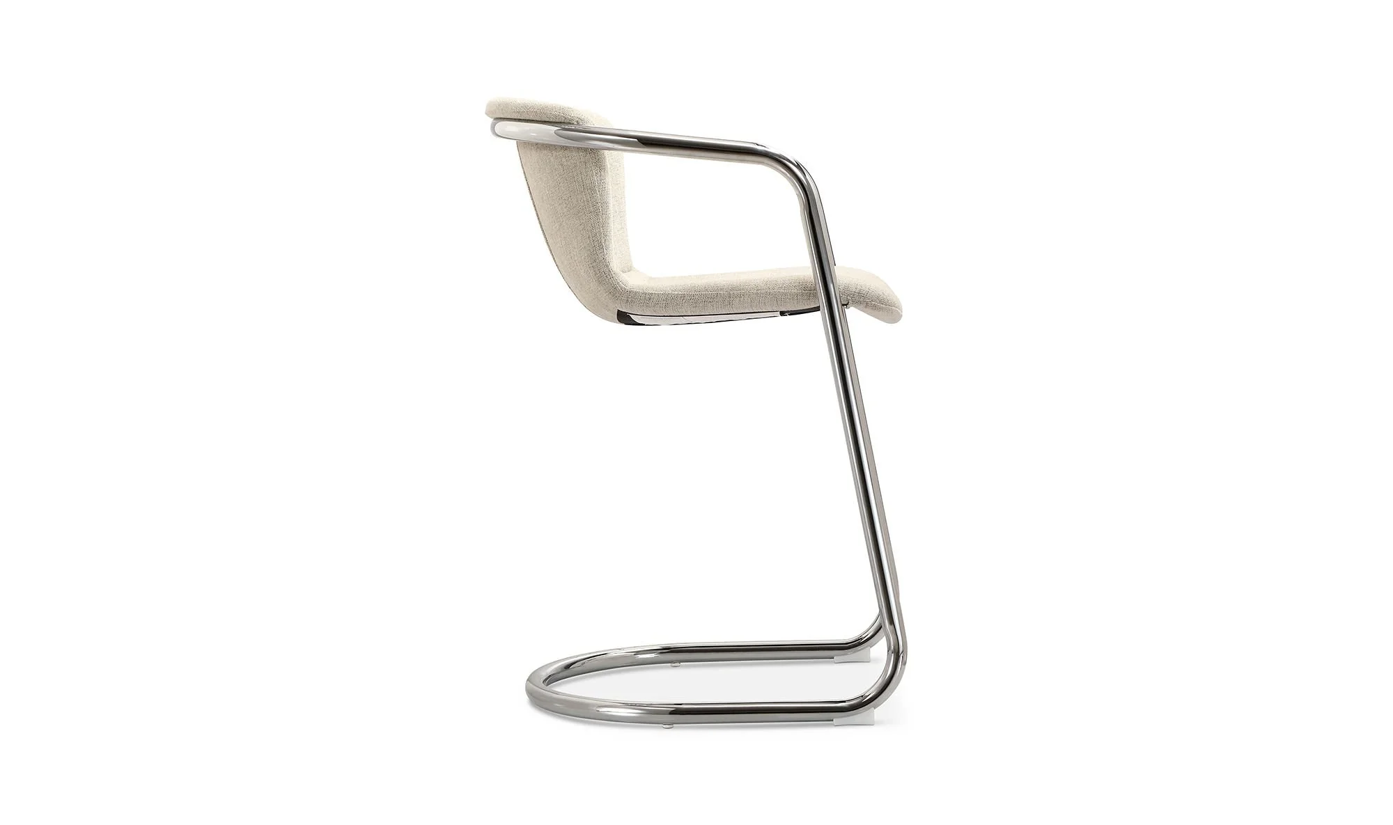 Moe's Home Freeman Chrome Frame Counter Stool Blended Cream - Set Of Two - Image 6
