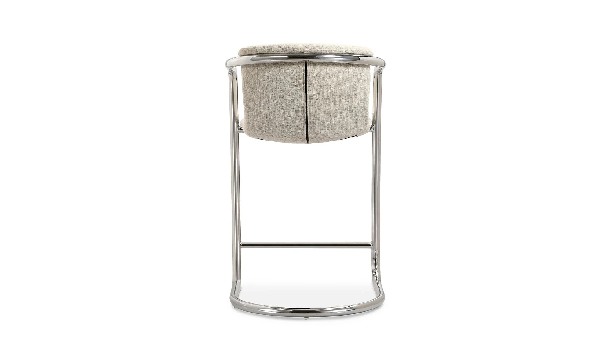Moe's Home Freeman Chrome Frame Counter Stool Blended Cream - Set Of Two - Image 7