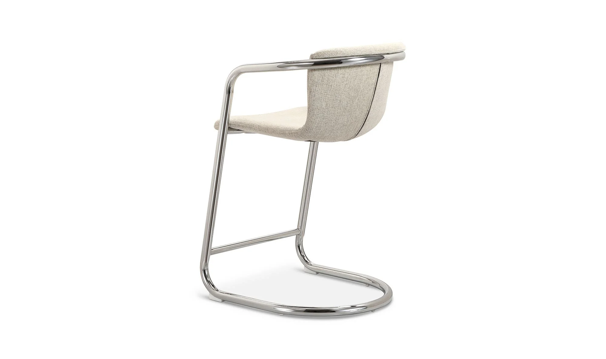 Moe's Home Freeman Chrome Frame Counter Stool Blended Cream - Set Of Two - Image 8