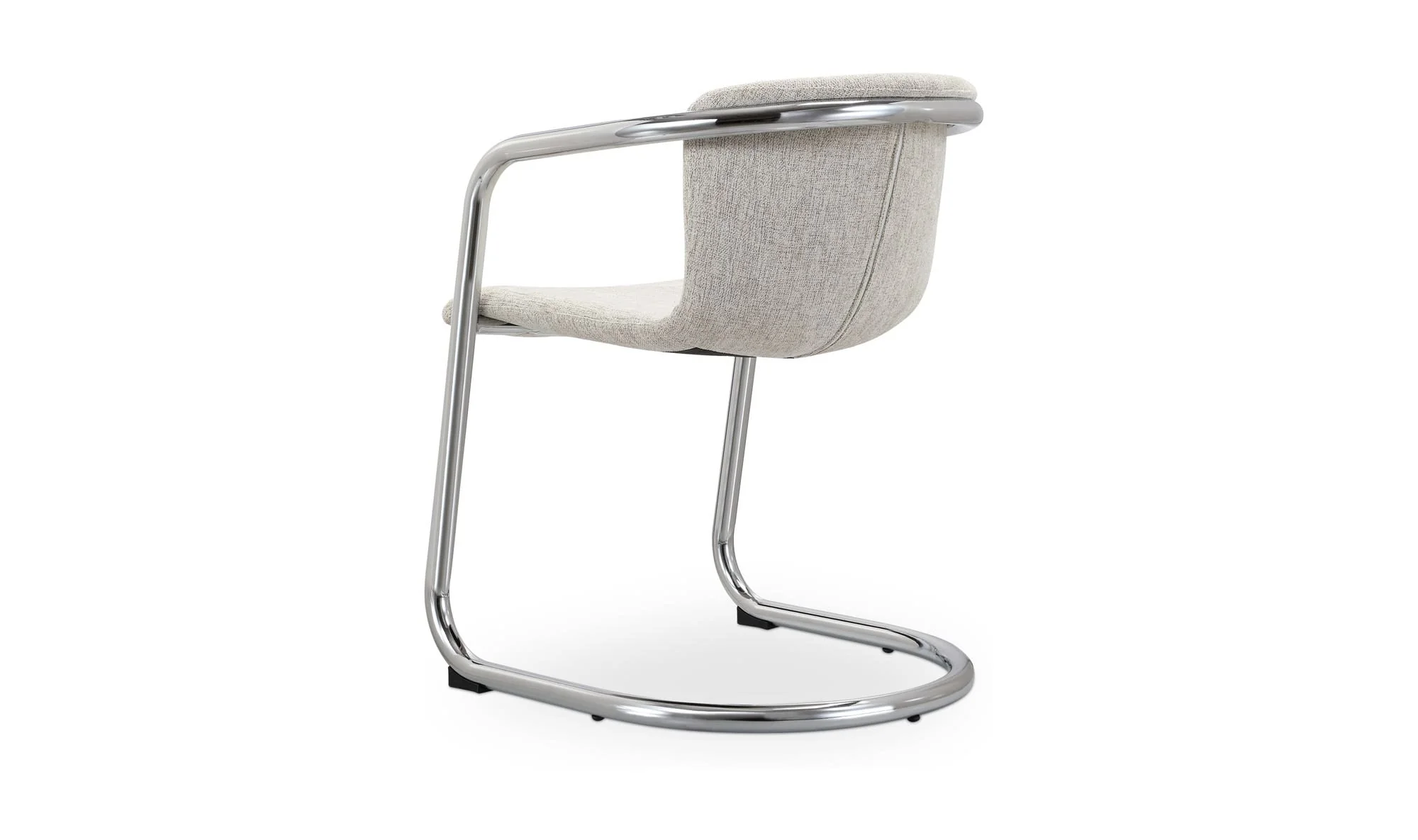 Moe's Home Freeman Chrome Frame Dining Chair Blended Cream - Set Of Two - Image 5