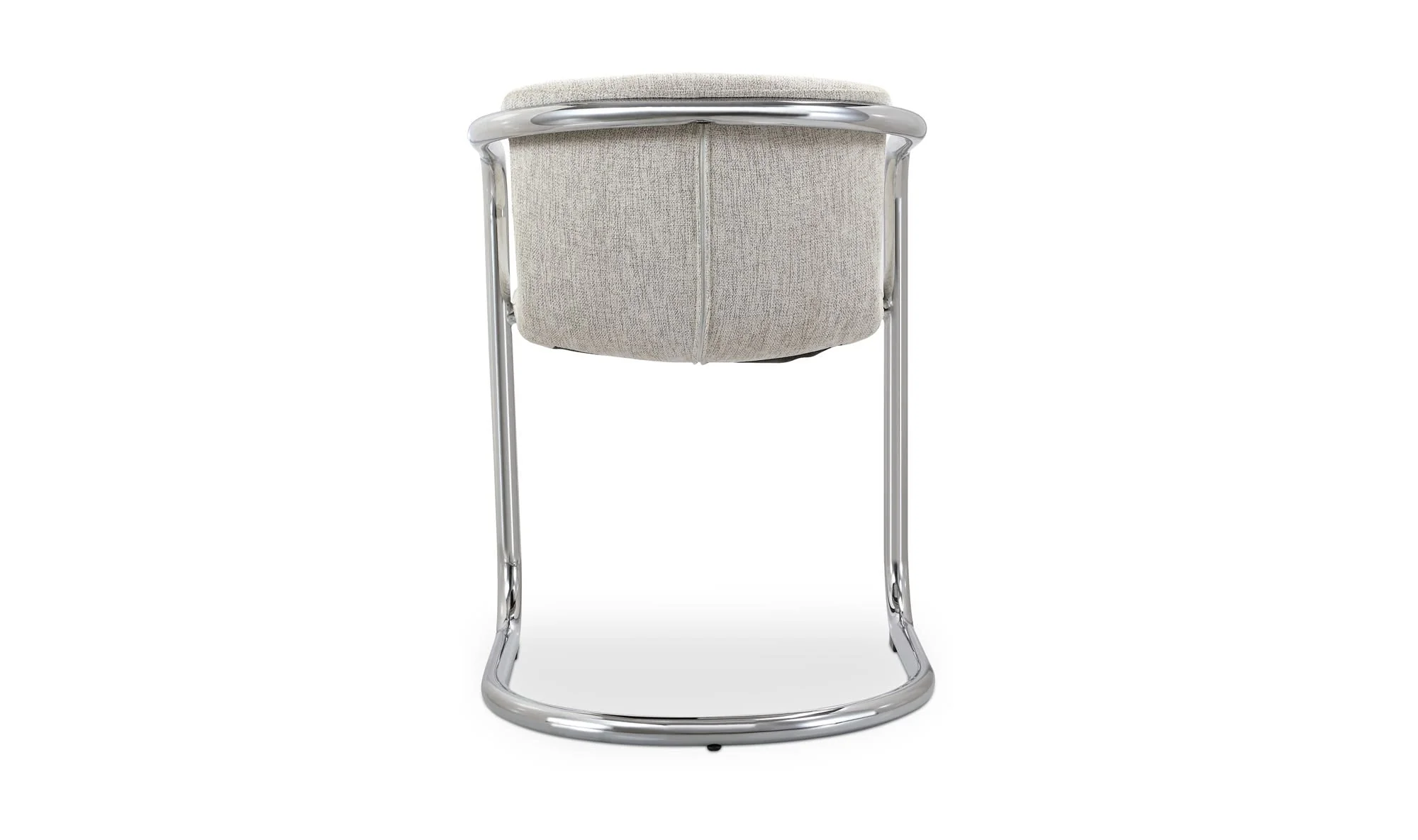 Moe's Home Freeman Chrome Frame Dining Chair Blended Cream - Set Of Two - Image 6
