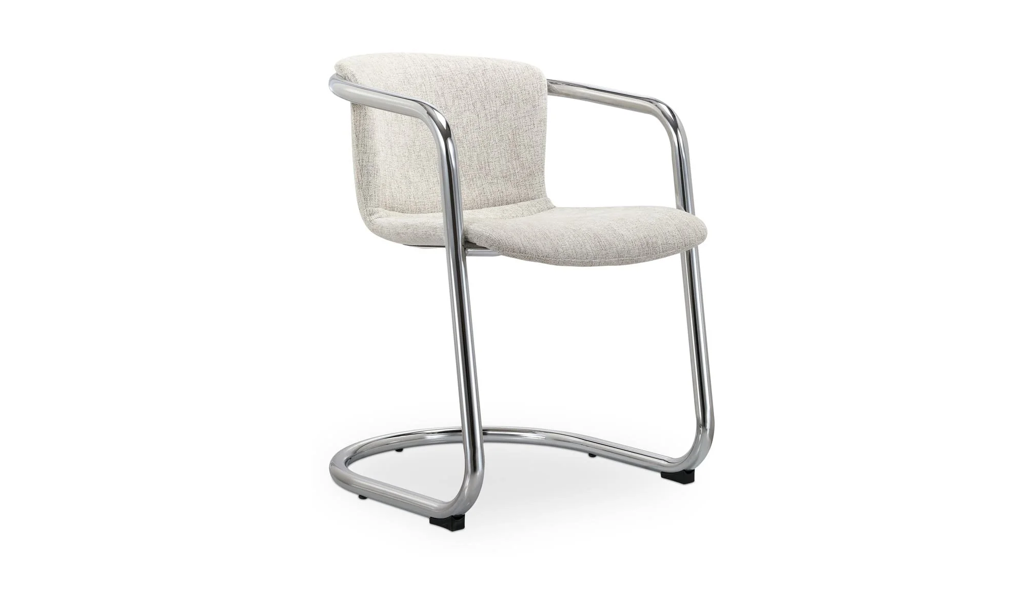 Moe's Home Freeman Chrome Frame Dining Chair Blended Cream - Set Of Two - Image 7