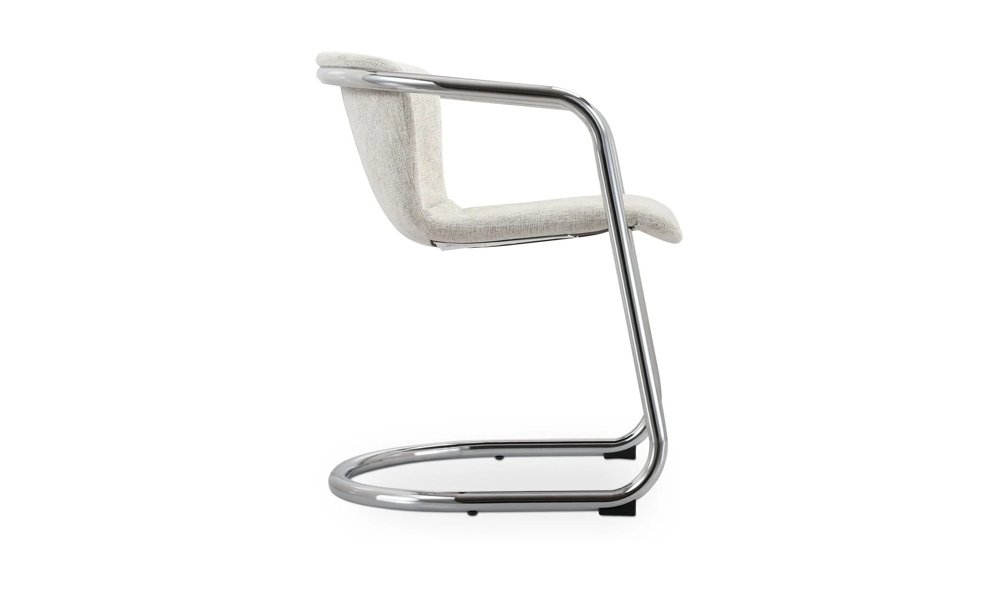Moe's Home Freeman Chrome Frame Dining Chair Blended Cream - Set Of Two - Image 8