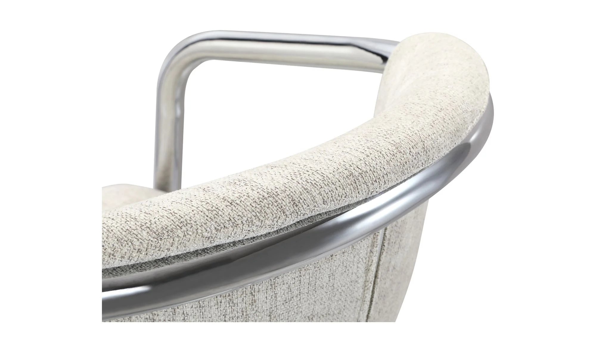Moe's Home Freeman Chrome Frame Dining Chair Blended Cream - Set Of Two - Image 9