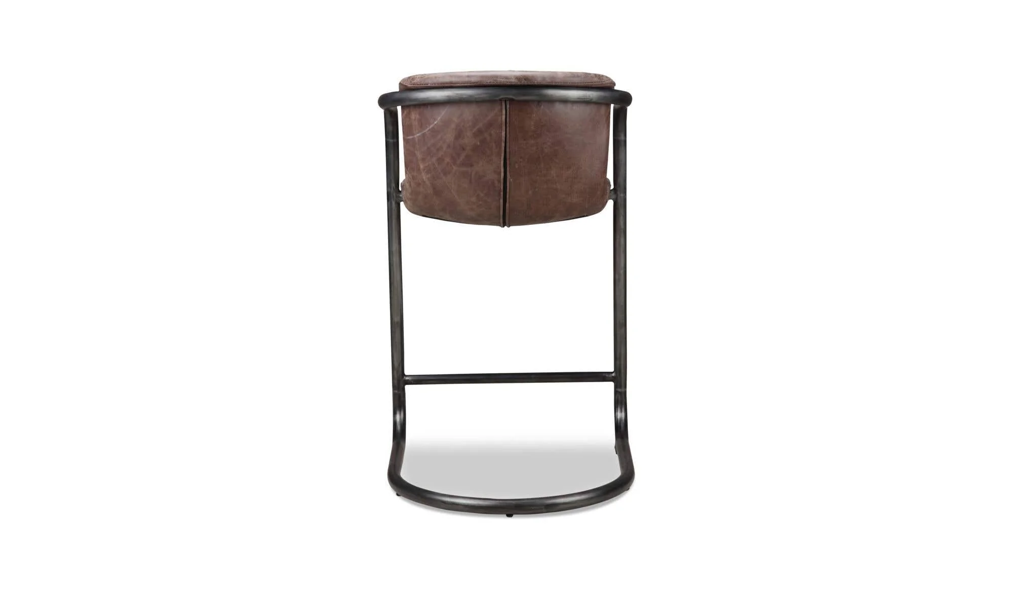 Moe's Home Freeman Counter Stool Grazed Brown Leather - Set Of Two - Image 5