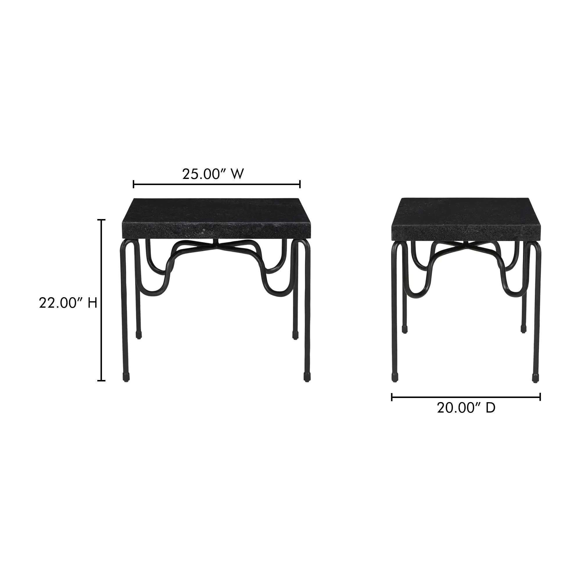 Moe's Home Collection Getty Black Granite Side Table - Image 7