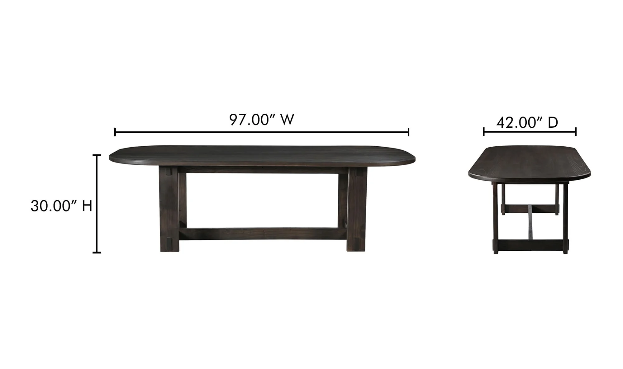 Moe's Home Glenn Oval Dining Table Dark Brown - Image 12