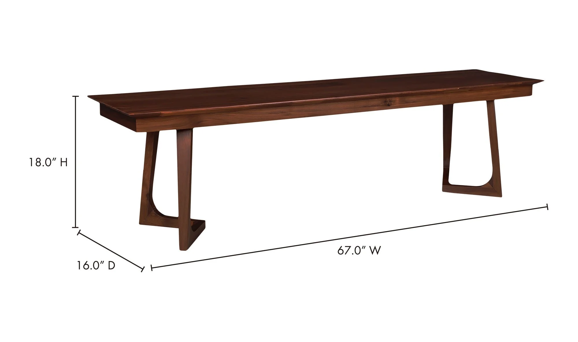 Moe's Home Godenza Bench Brown - Image 4