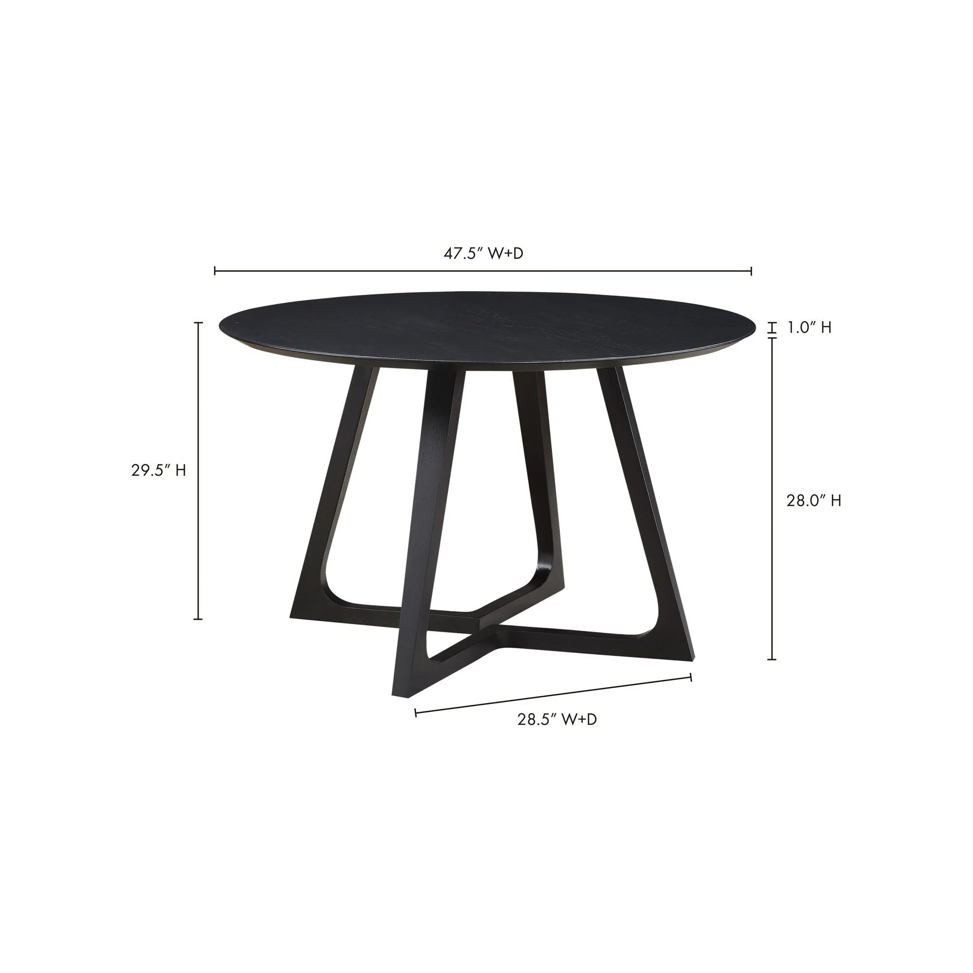 Moe's Home Godenza Round Dining Table Black - Image 9