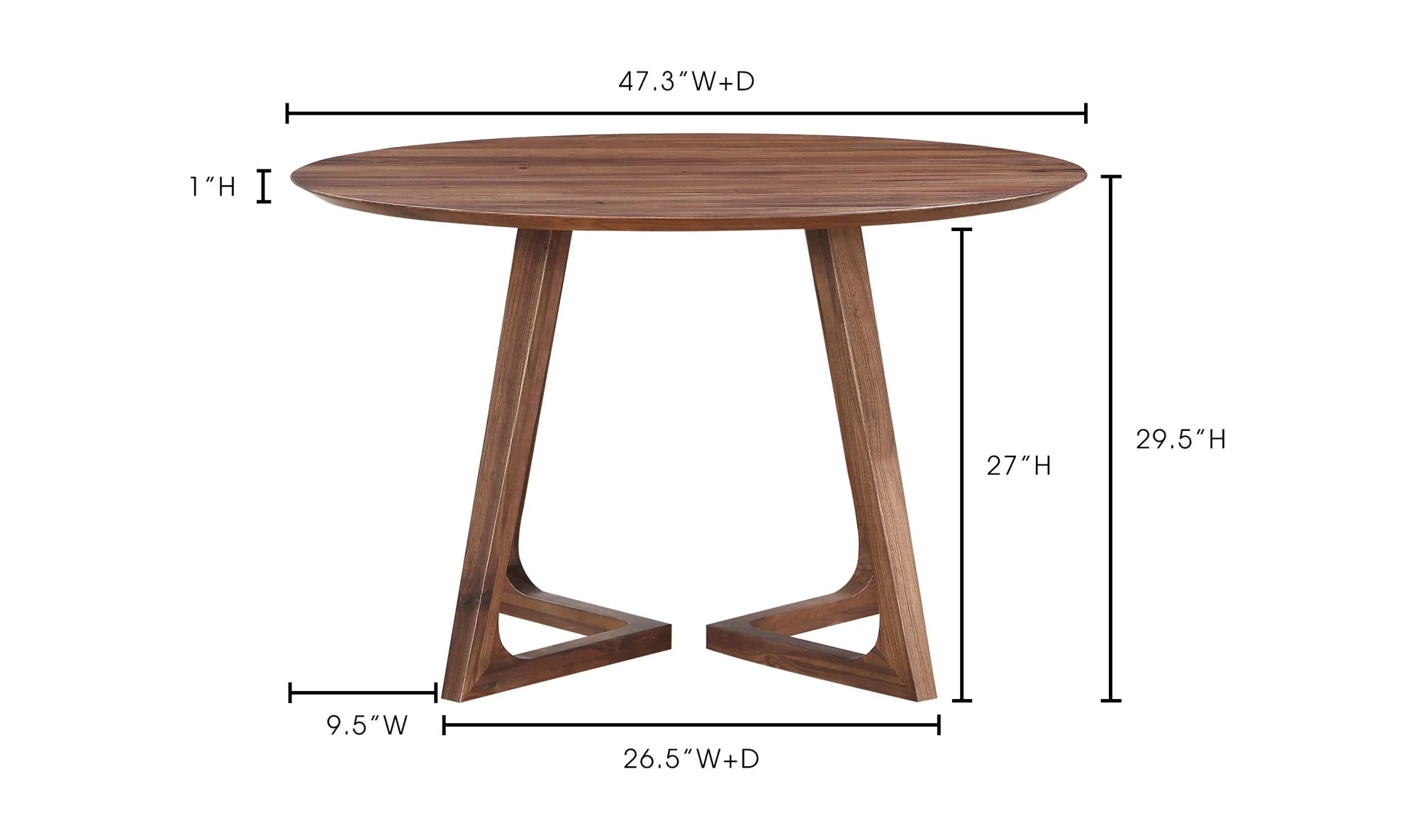 Moe's Home Godenza Round Dining Table Walnut - Image 11