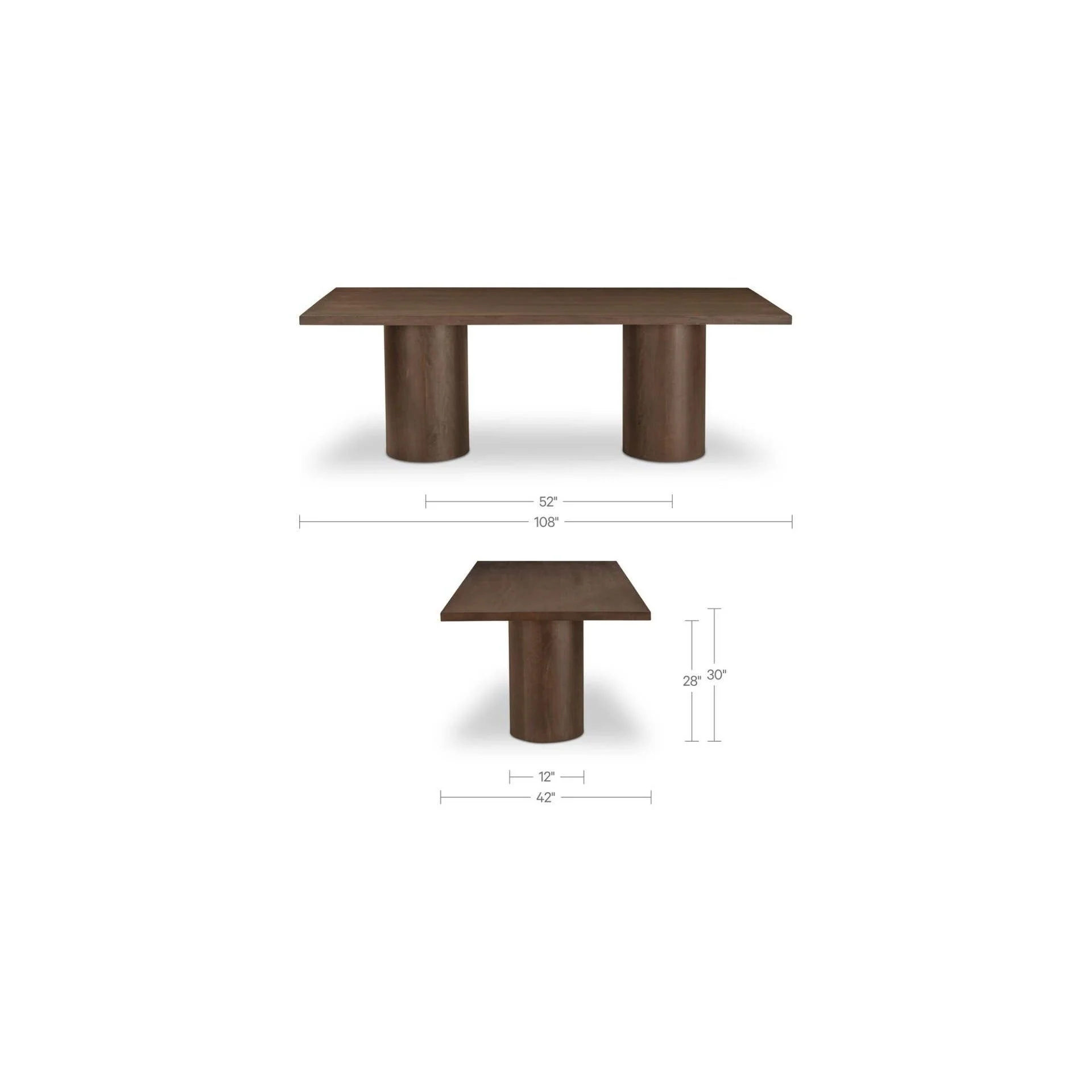 Moe's Home Hadley Dining Table Large Warm Brown - Image 9