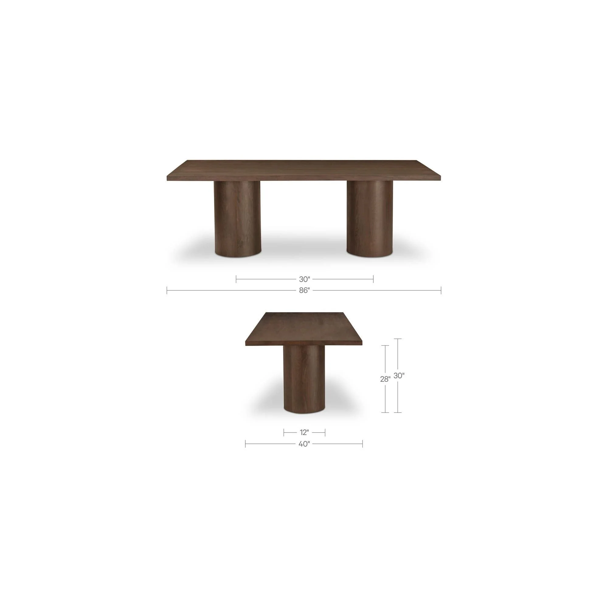 Moe's Home Hadley Dining Table Small Warm Brown - Image 13