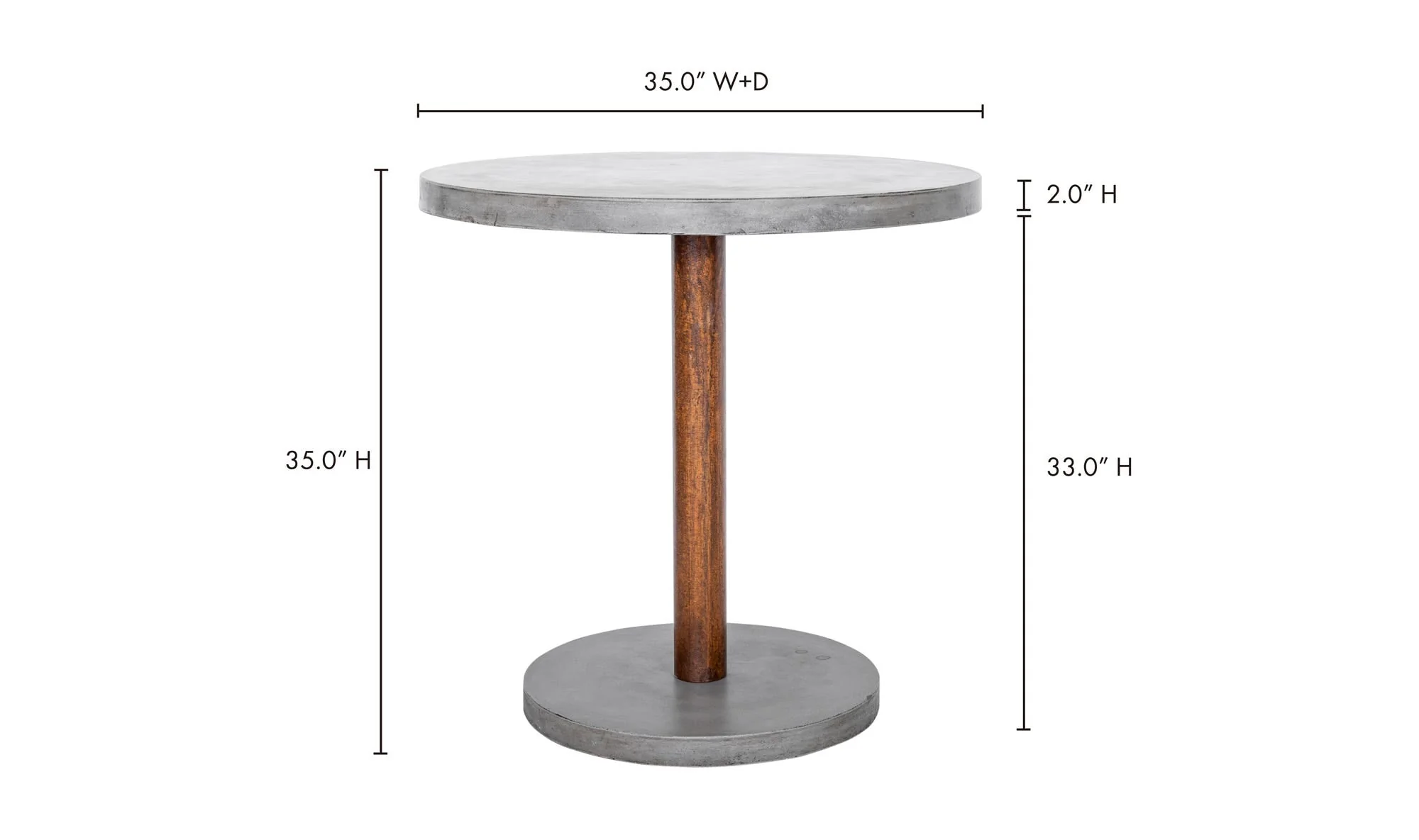 Moe's Home Hagan Outdoor Table Dark Grey - Image 5