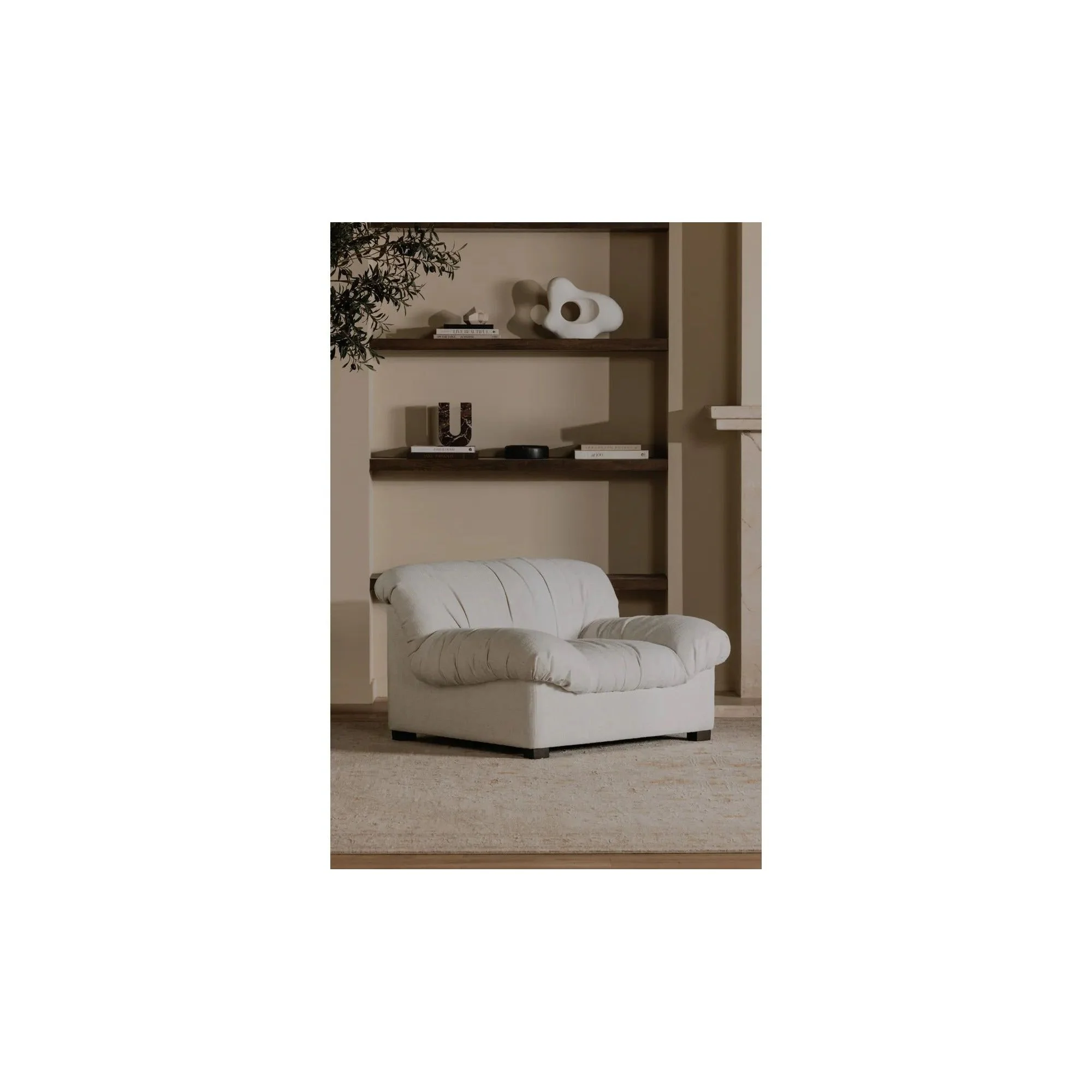 Moe's Home Collection Halston Flecked Oat Lounge Chair - Image 3