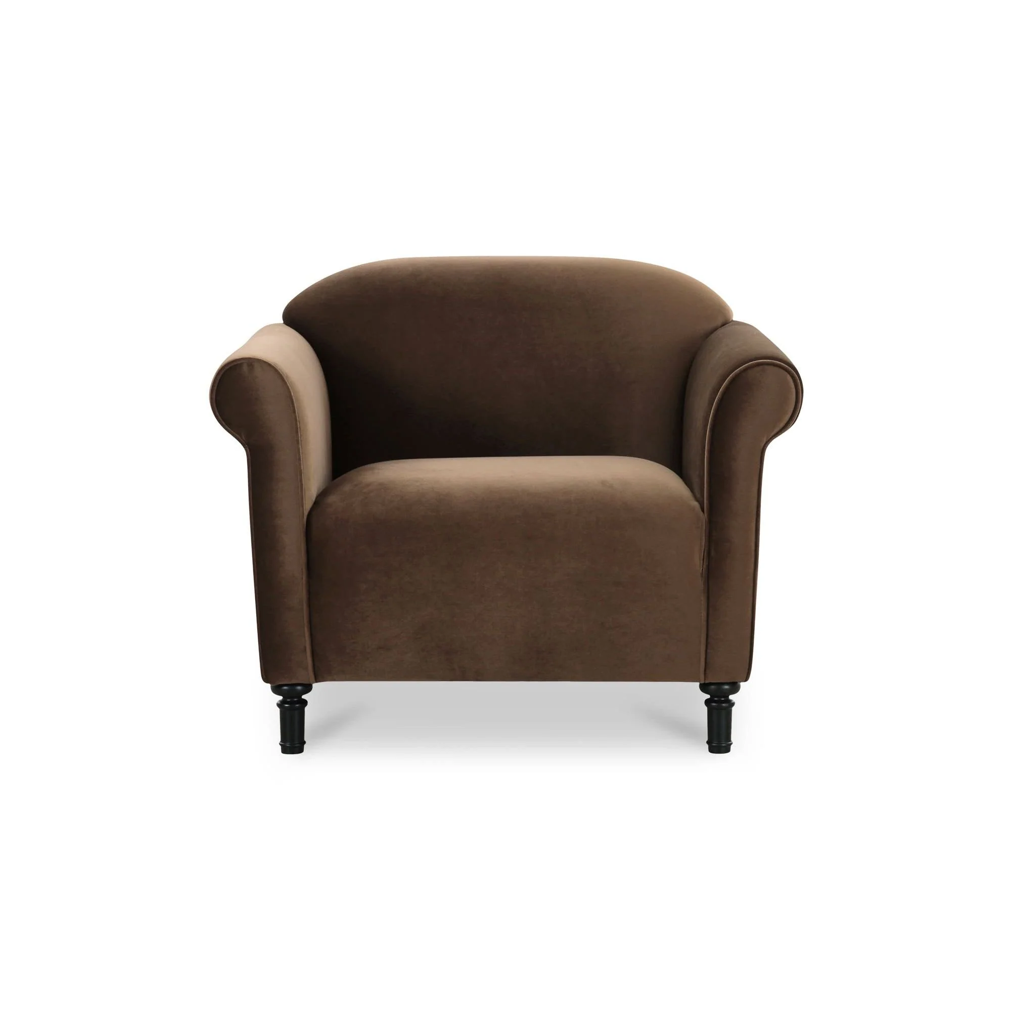 Moe's Home Collection Harmony Dark Brown Faux Mohair Accent Chair