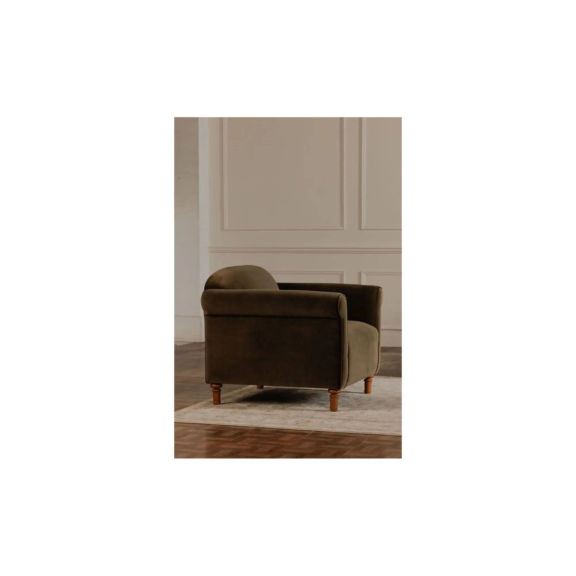 Moe's Home Collection Harmony Green Faux Mohair Accent Chair - Image 3