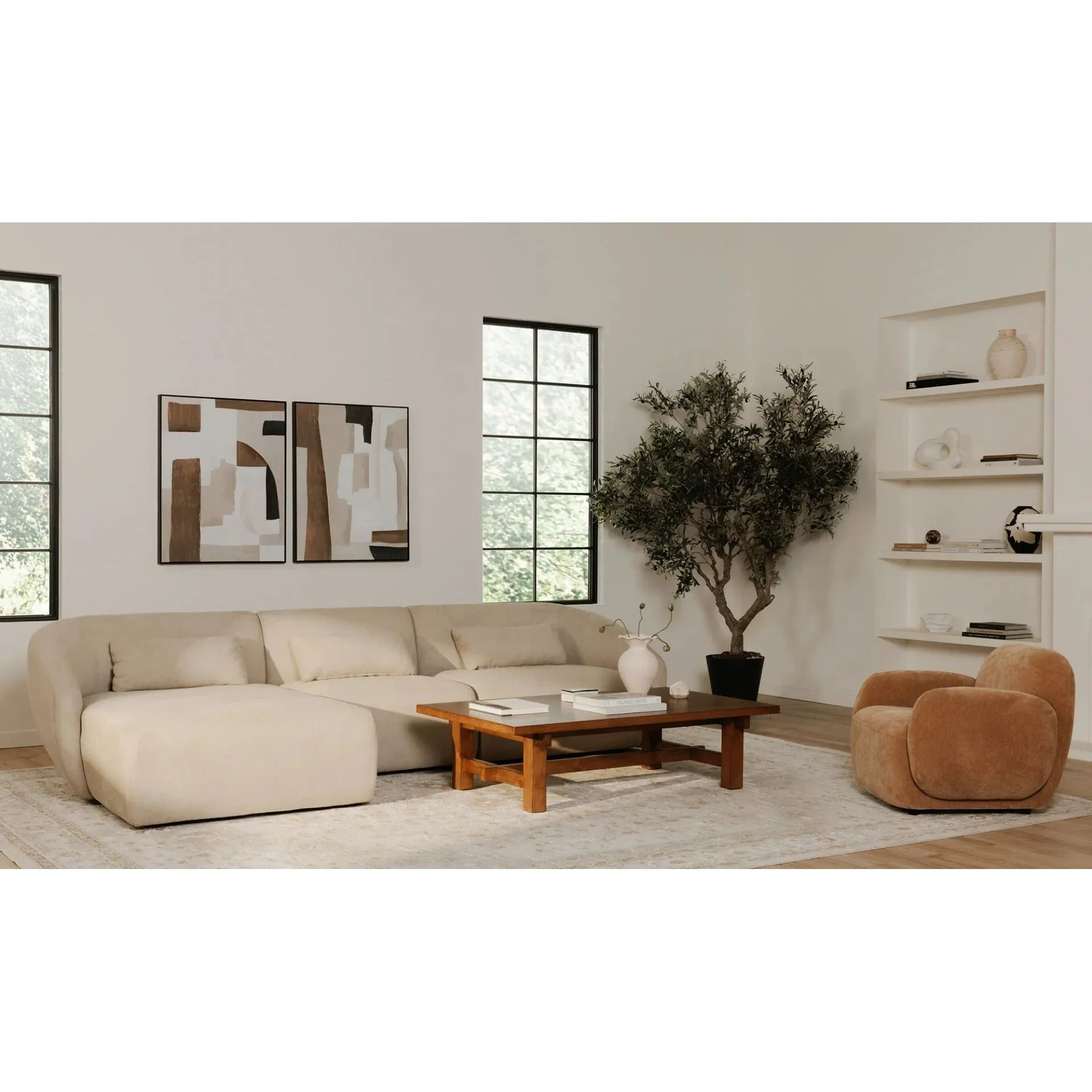Moe's Home Collection Hazel Copper Velvet Lounge Chair - Image 2