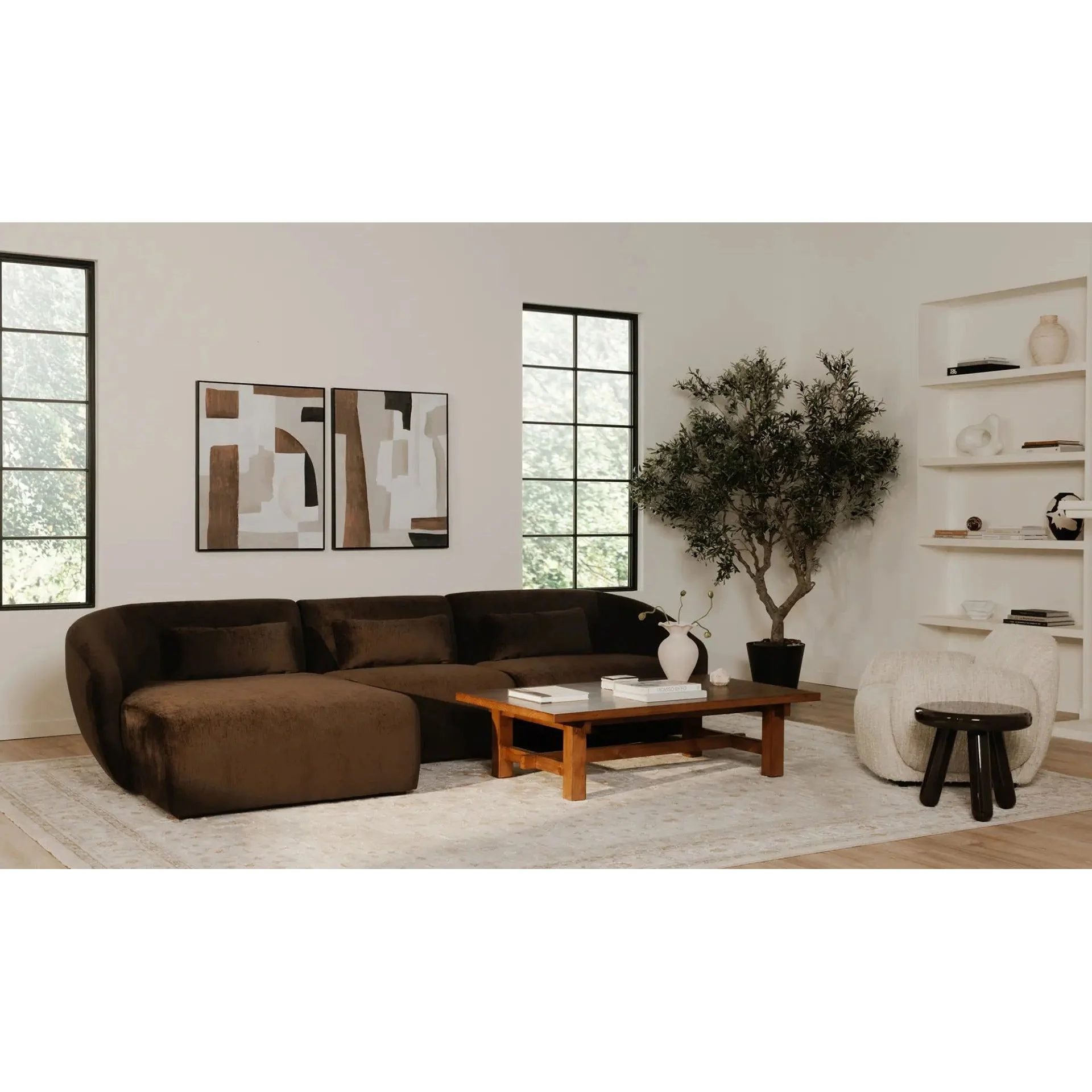 Moe's Home Collection Hazel Off White Lounge Chair - Image 2