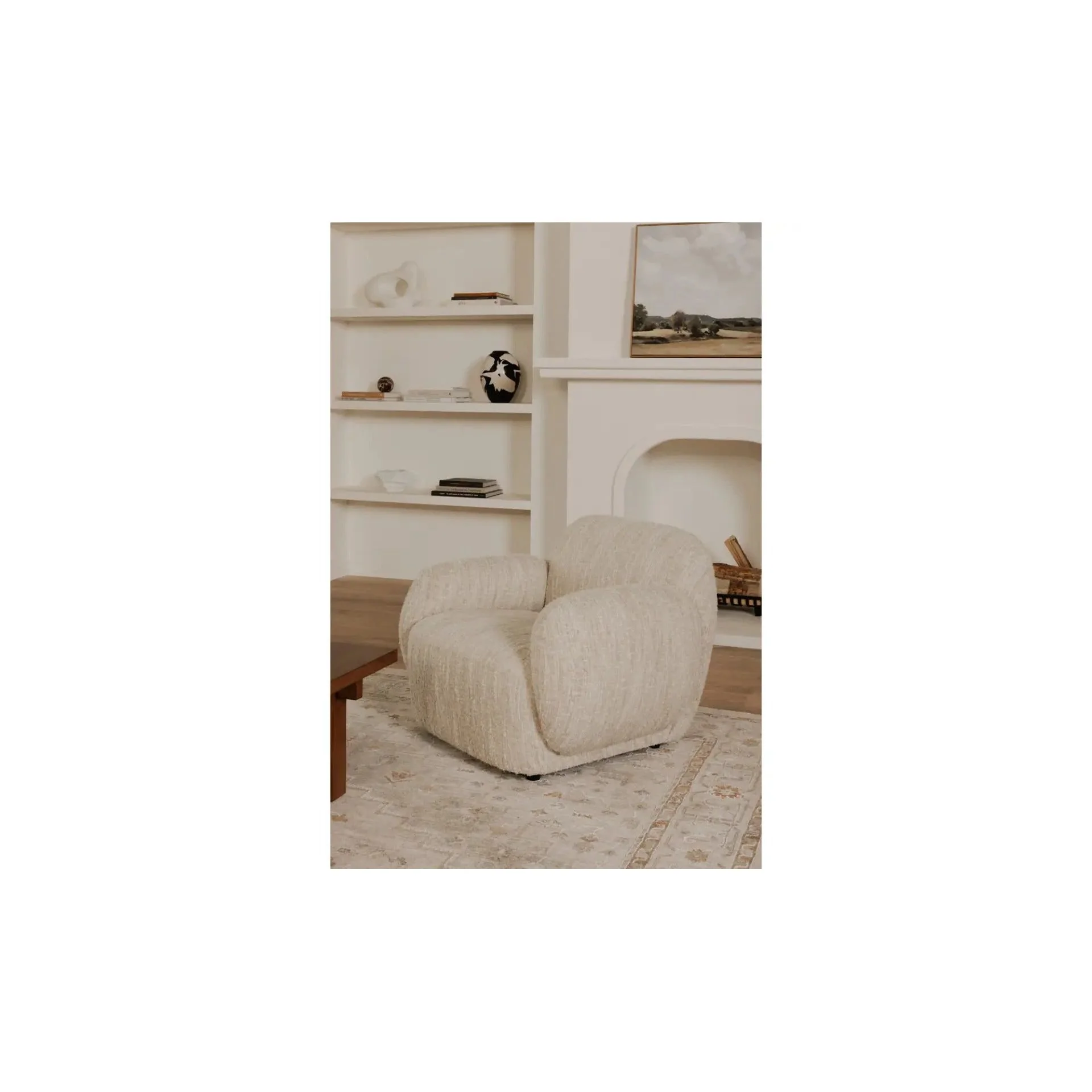Moe's Home Collection Hazel Off White Lounge Chair - Image 3