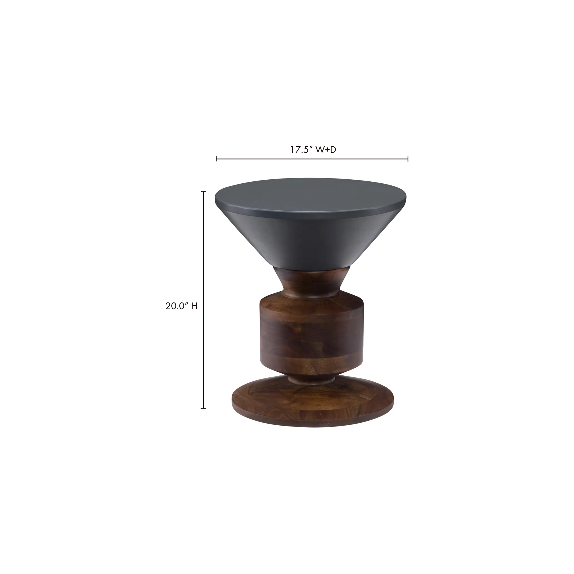 Moe's Home Collection Hippo Grey Stool - Image 3