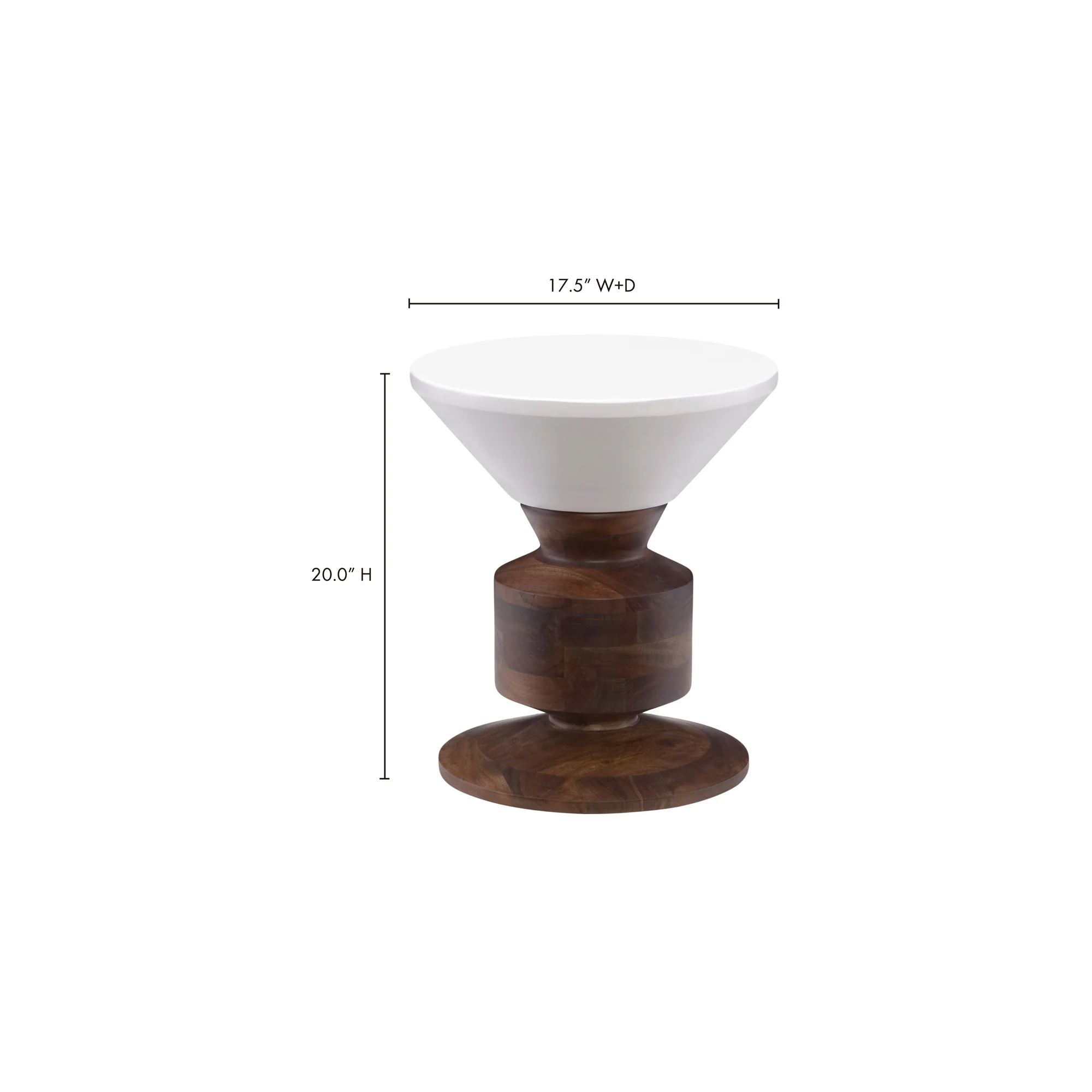 Moe's Home Collection Hippo White Stool - Image 3
