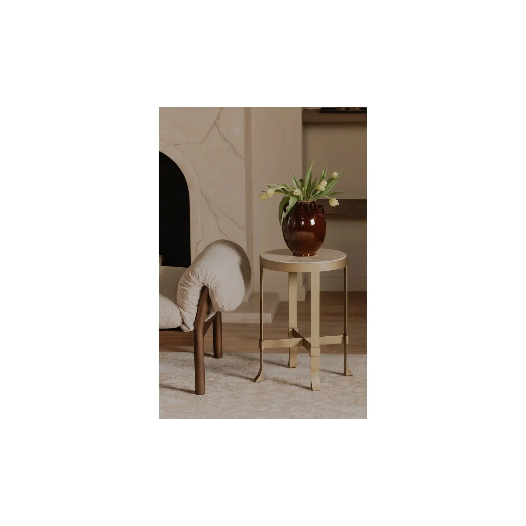 Moe's Home Collection Holli Travertine Side Table - Image 8